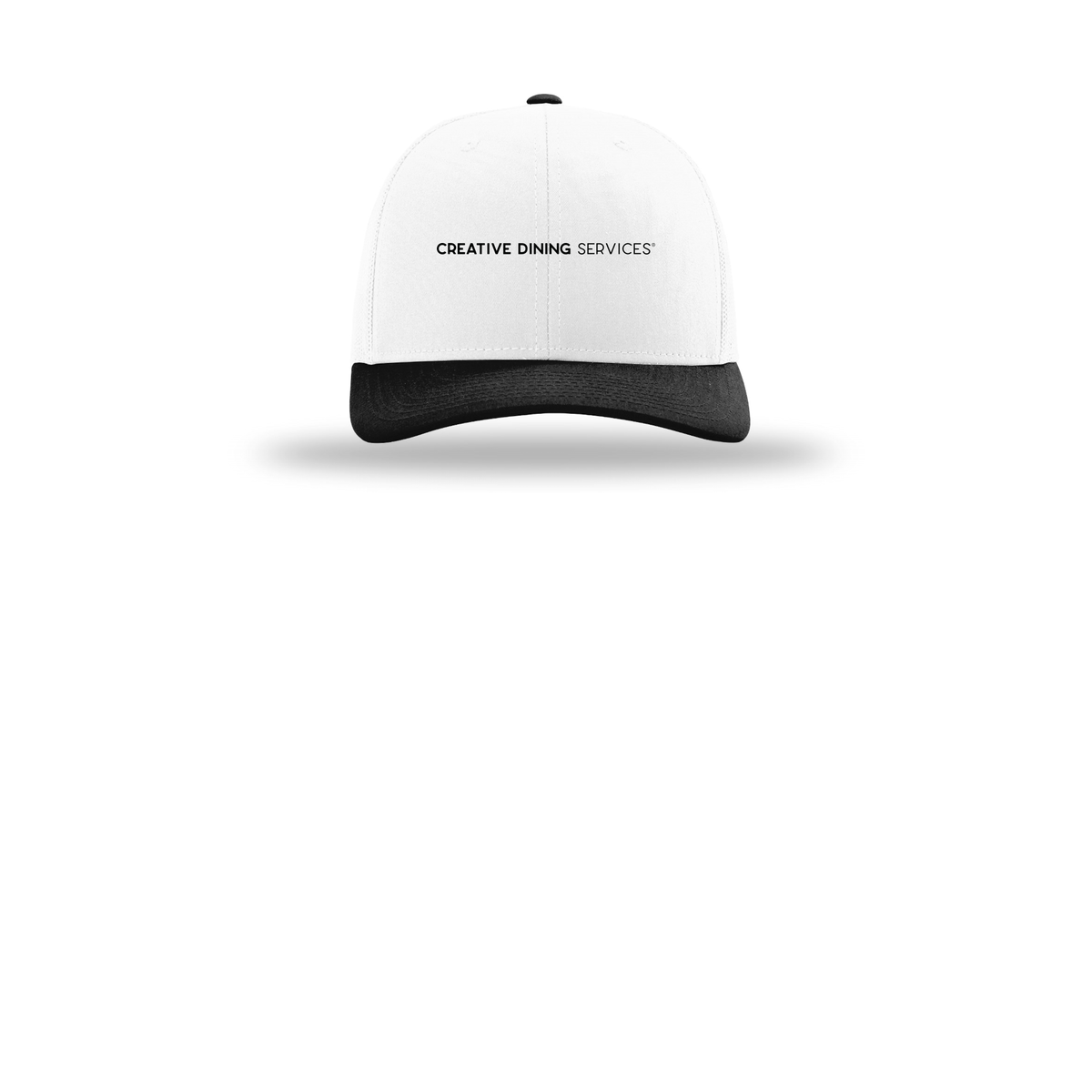 creativedining-richardson-trucker-cap-embroidery-capfront-R112-whitewhiteblack-flat-front