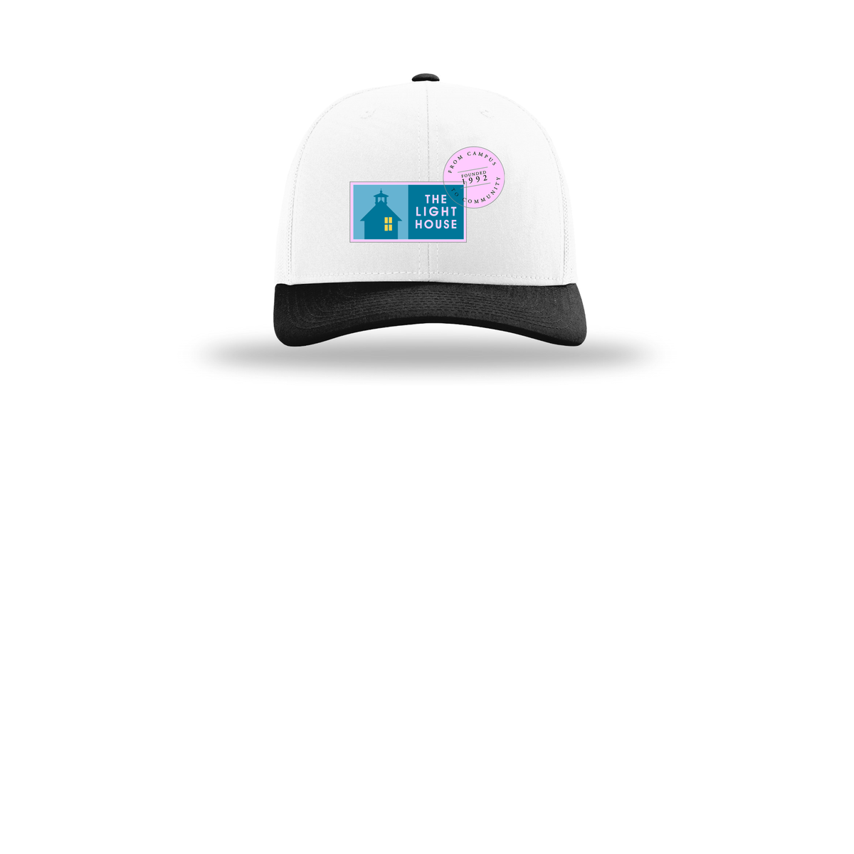 lhcampus-richardson-trucker-cap-embroidery-capfront-R112-whitewhiteblack-flat-front