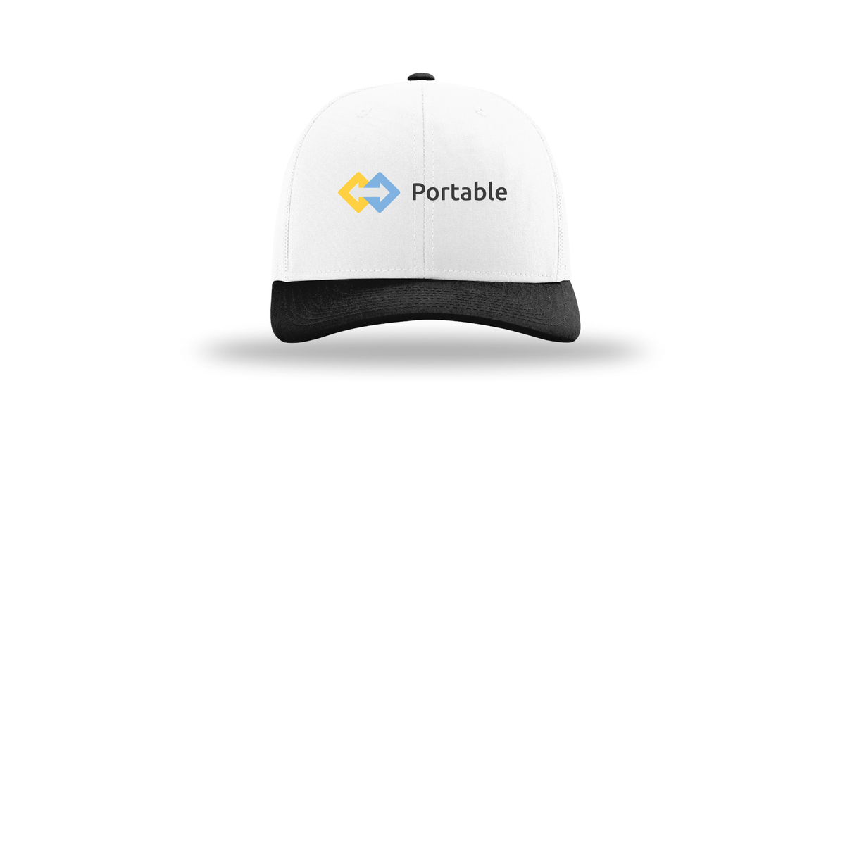 portable-richardson-trucker-cap-embroidery-capfront-R112-whitewhiteblack-flat-front