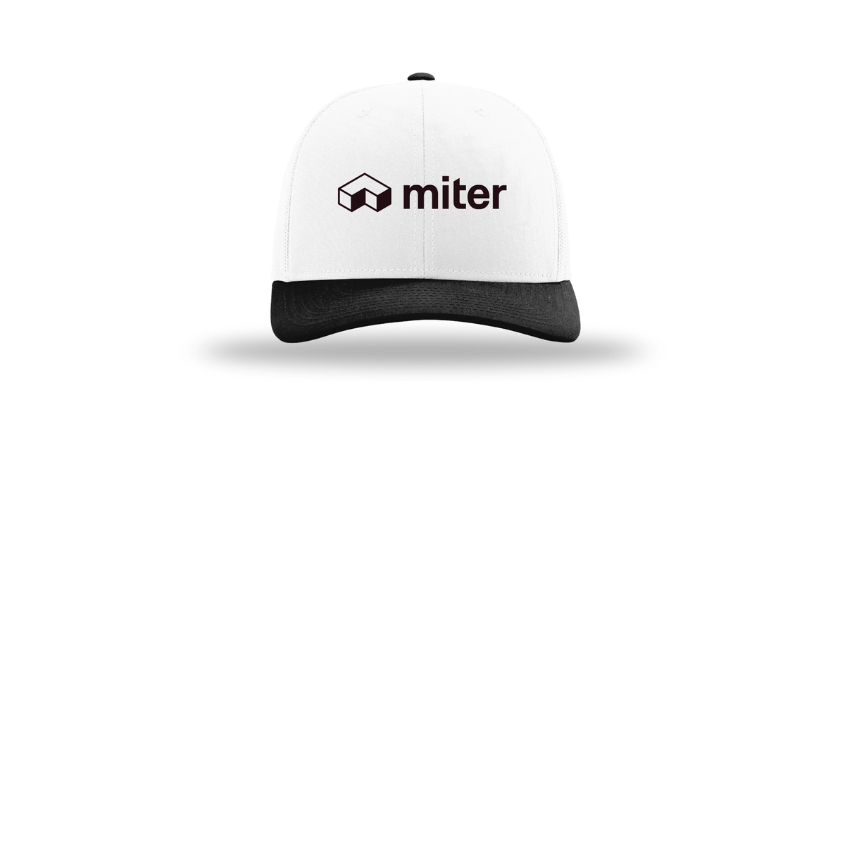 miter-richardson-trucker-cap-embroidery-capfront-R112-whitewhiteblack-flat-front