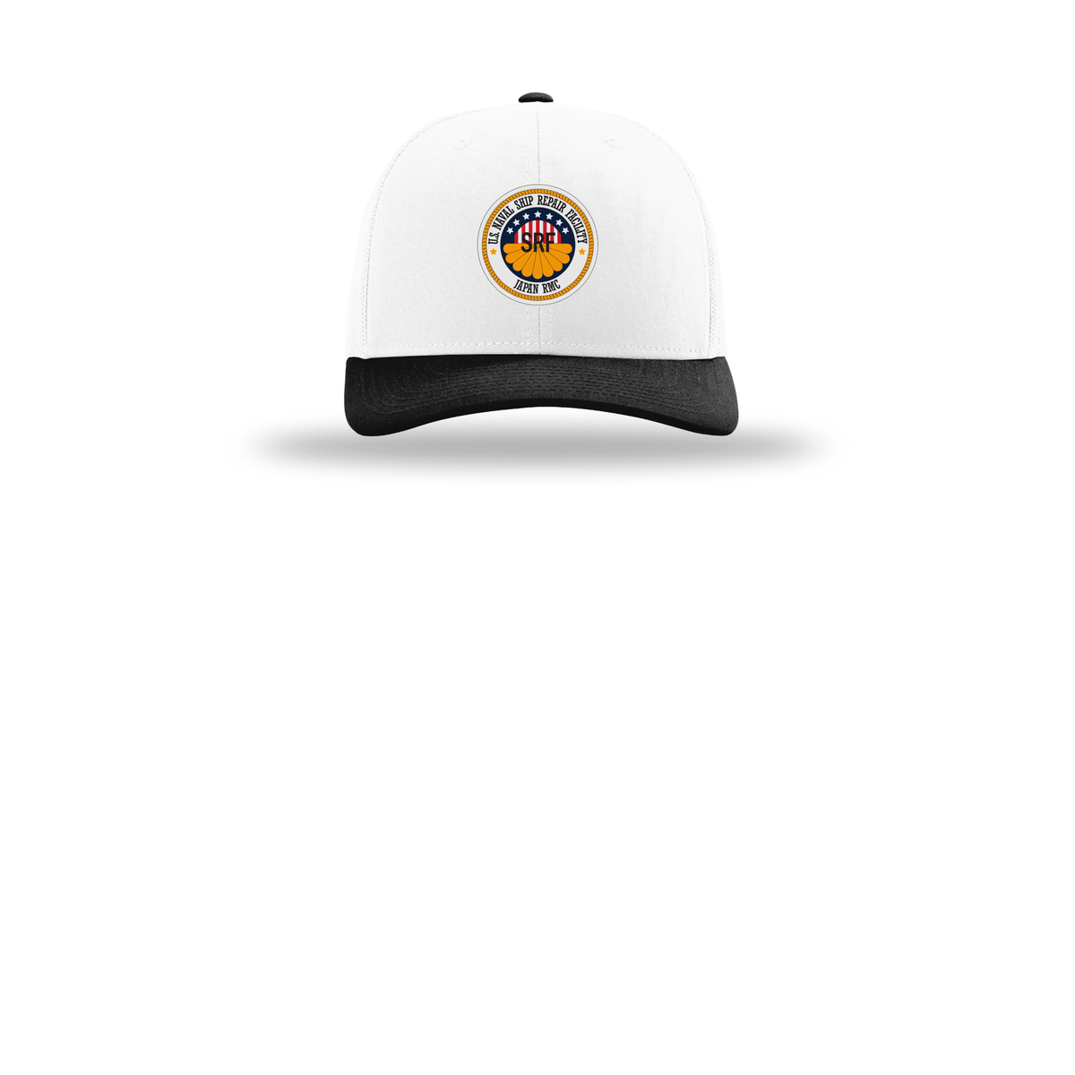 srf-jrmc-richardson-trucker-cap-embroidery-capfront-R112-whitewhiteblack-flat-front