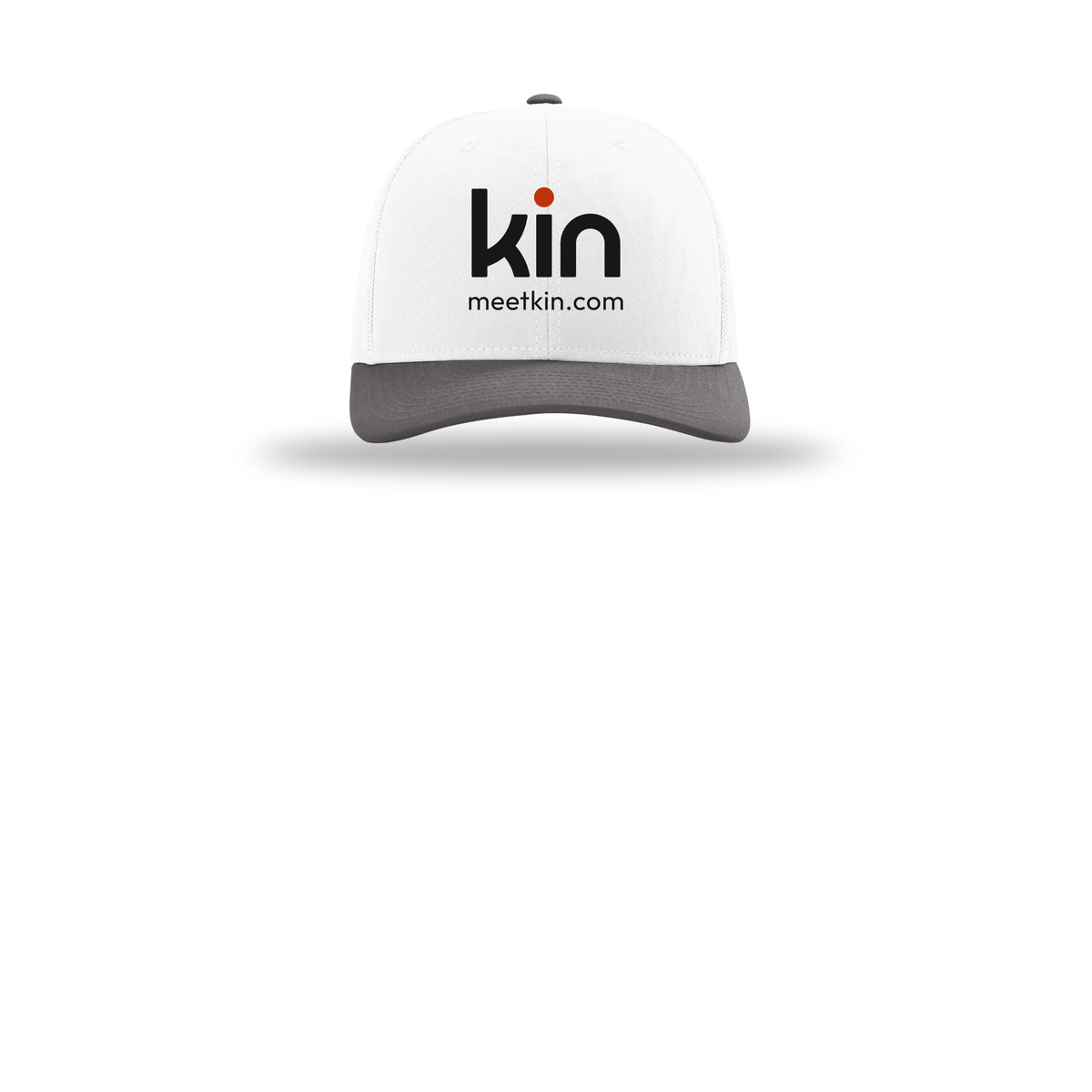 kin-richardson-trucker-cap-embroidery-capfront-R112-whitewhitecharcoal-flat-front
