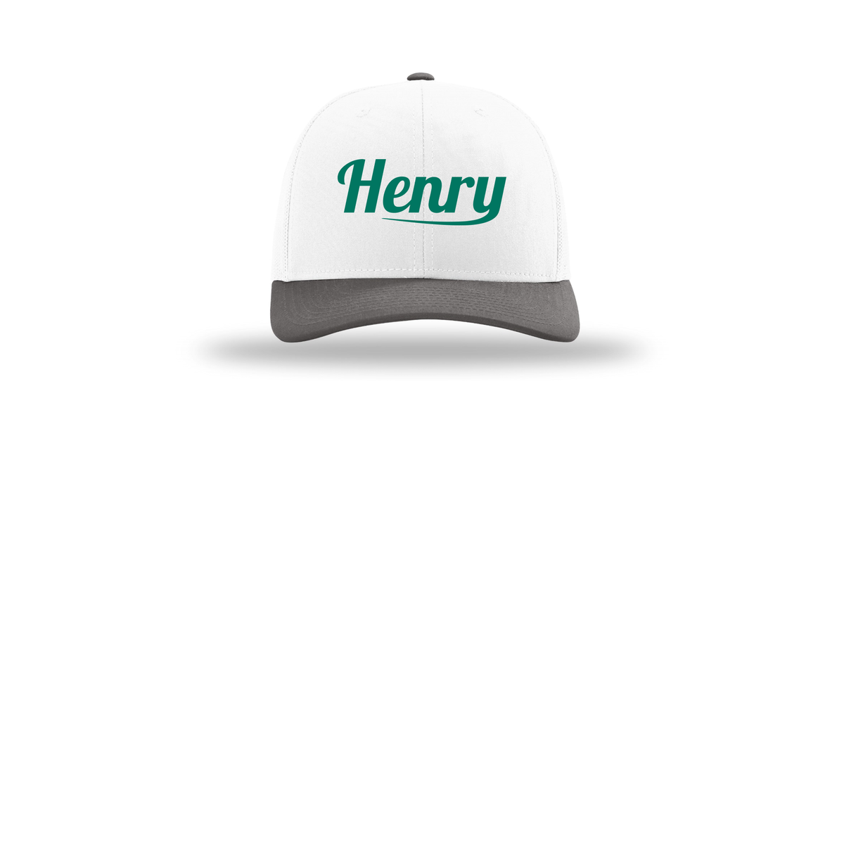 henrymeds-richardson-trucker-cap-embroidery-capfront-R112-whitewhitecharcoal-flat-front