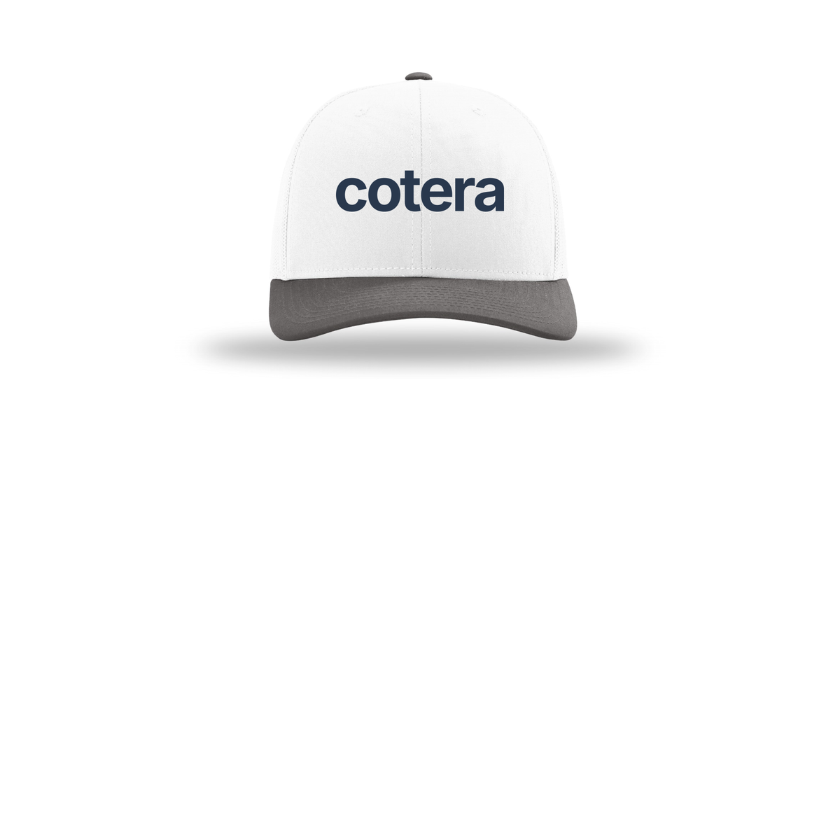 cotera-richardson-trucker-cap-embroidery-capfront-R112-whitewhitecharcoal-flat-front