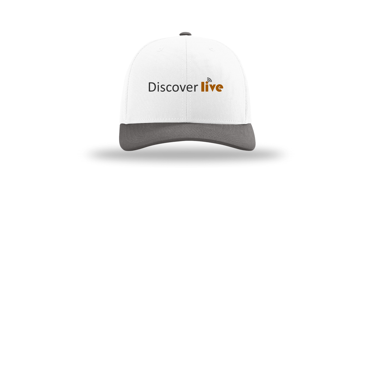 discover-richardson-trucker-cap-embroidery-capfront-R112-whitewhitecharcoal-flat-front