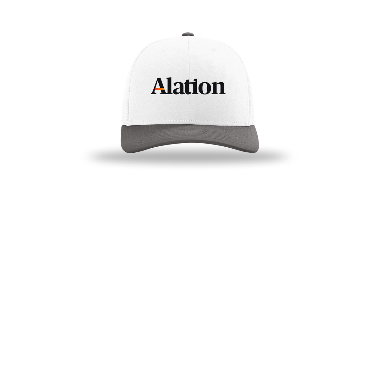 alation-richardson-trucker-cap-embroidery-capfront-R112-whitewhitecharcoal-flat-front
