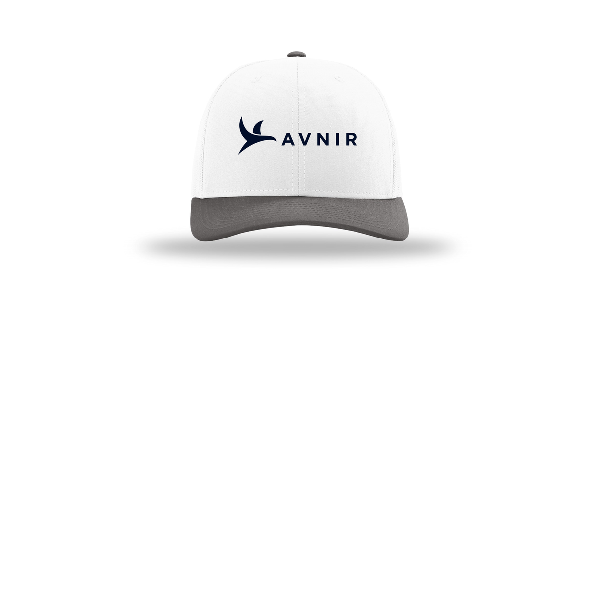 avnir-richardson-trucker-cap-embroidery-capfront-R112-whitewhitecharcoal-flat-front