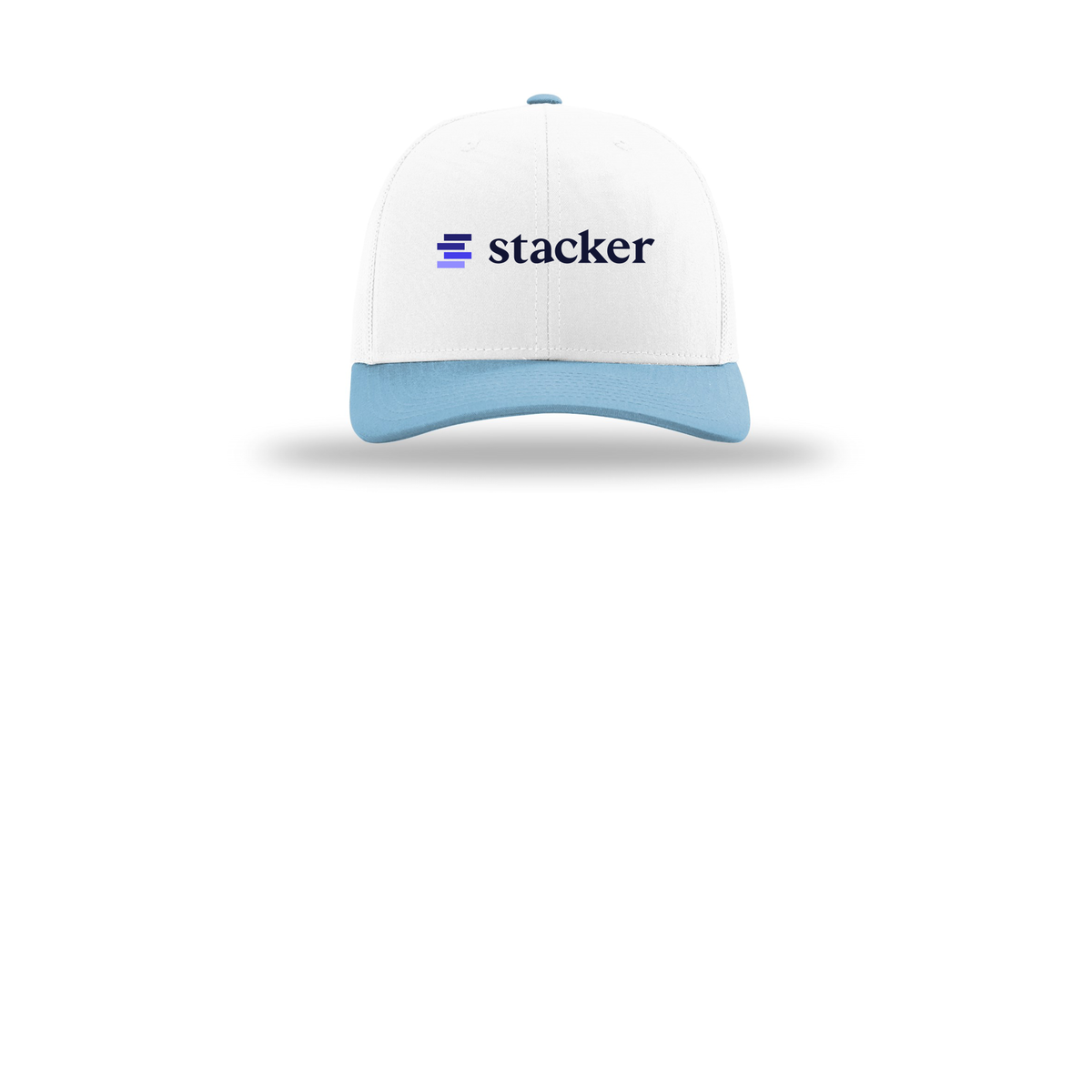 stacker-richardson-trucker-cap-embroidery-capfront-R112-whitewhitecolumbiablue-flat-front