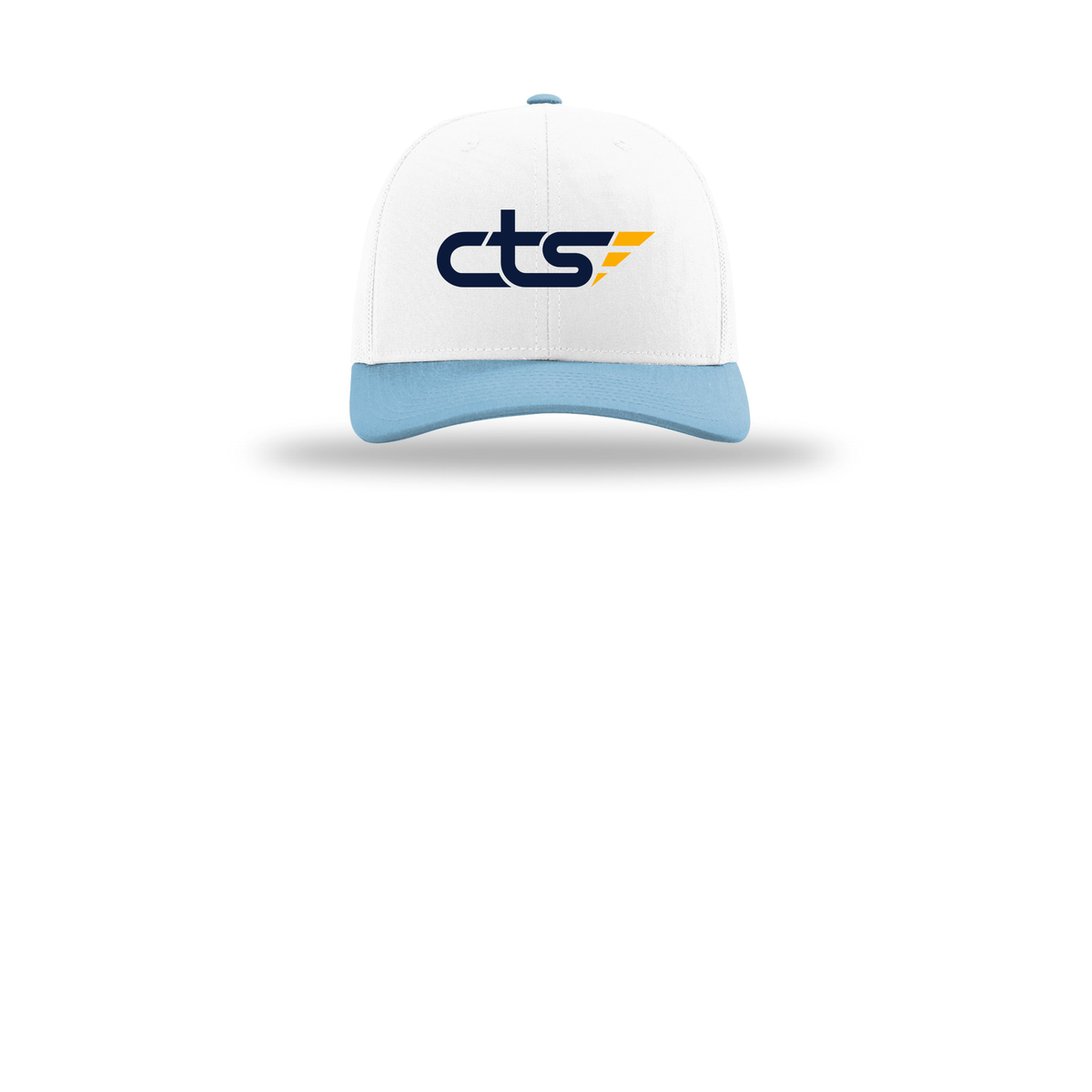 cts1-richardson-trucker-cap-embroidery-capfront-R112-whitewhitecolumbiablue-flat-front