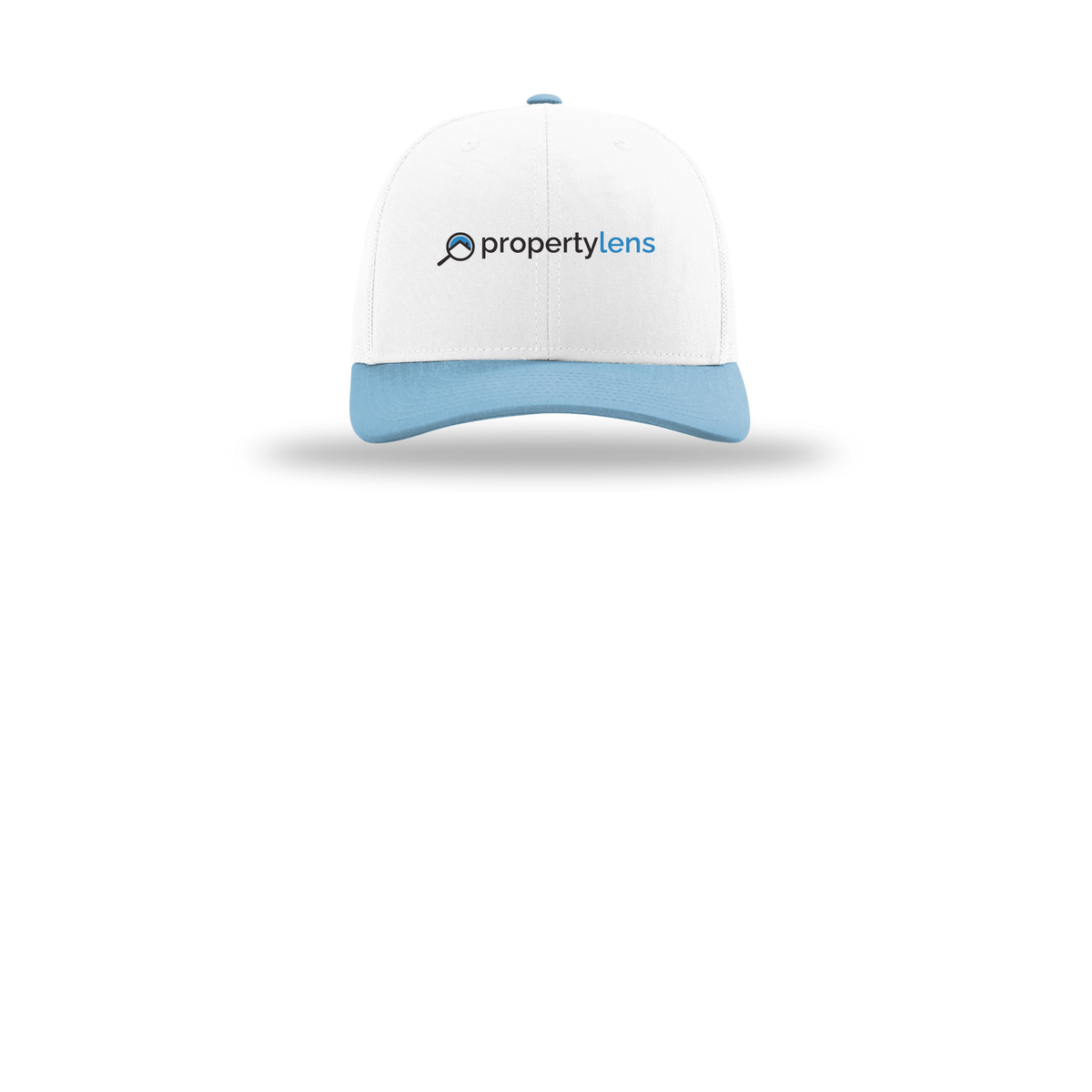 propertylens-richardson-trucker-cap-embroidery-capfront-R112-whitewhitecolumbiablue-flat-front