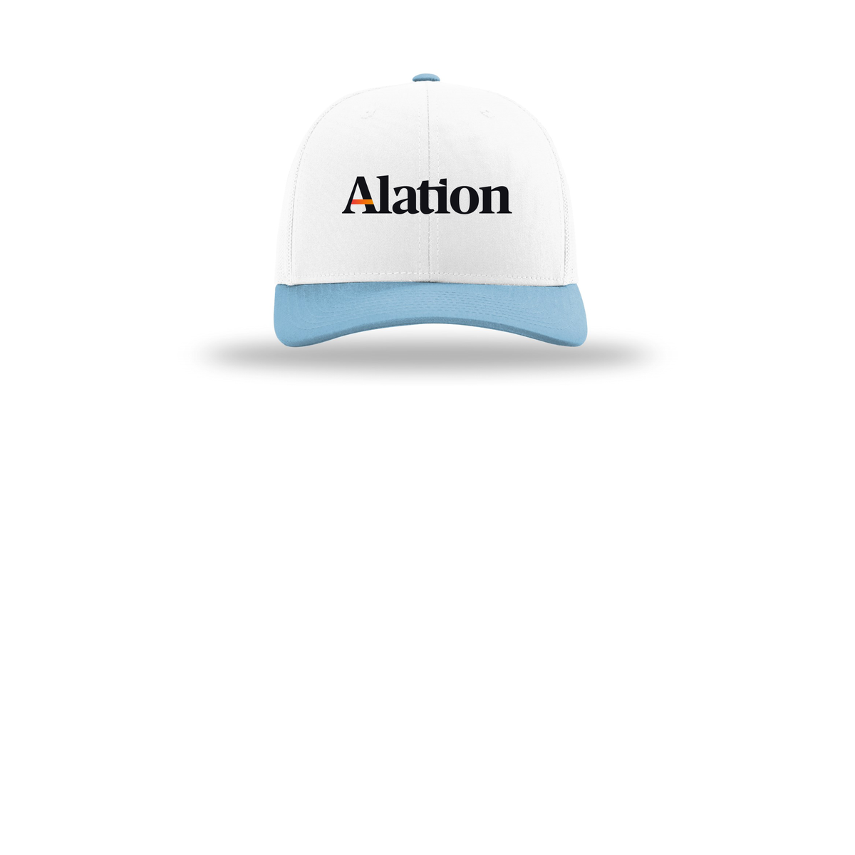 alation-richardson-trucker-cap-embroidery-capfront-R112-whitewhitecolumbiablue-flat-front