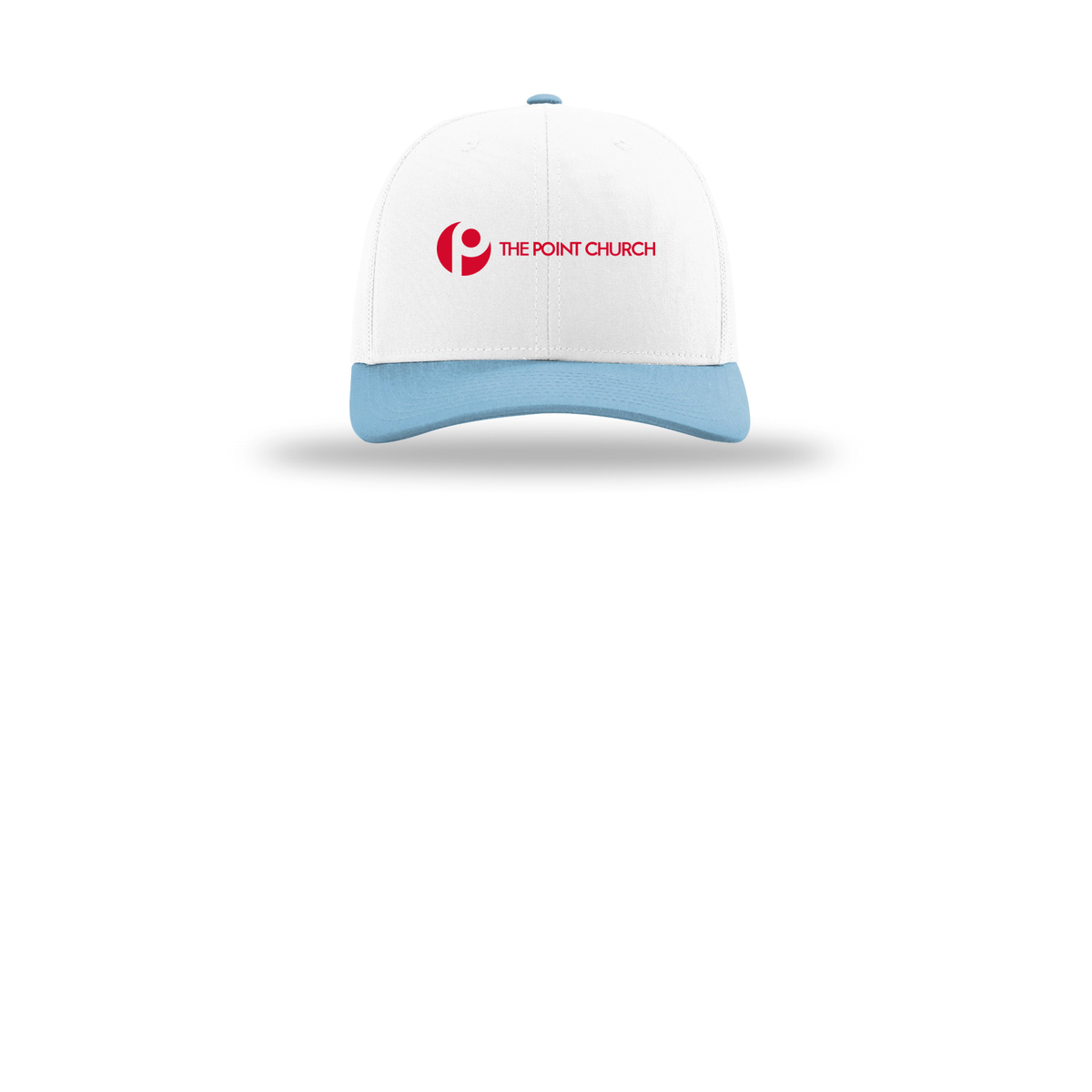 thepointva-richardson-trucker-cap-embroidery-capfront-R112-whitewhitecolumbiablue-flat-front