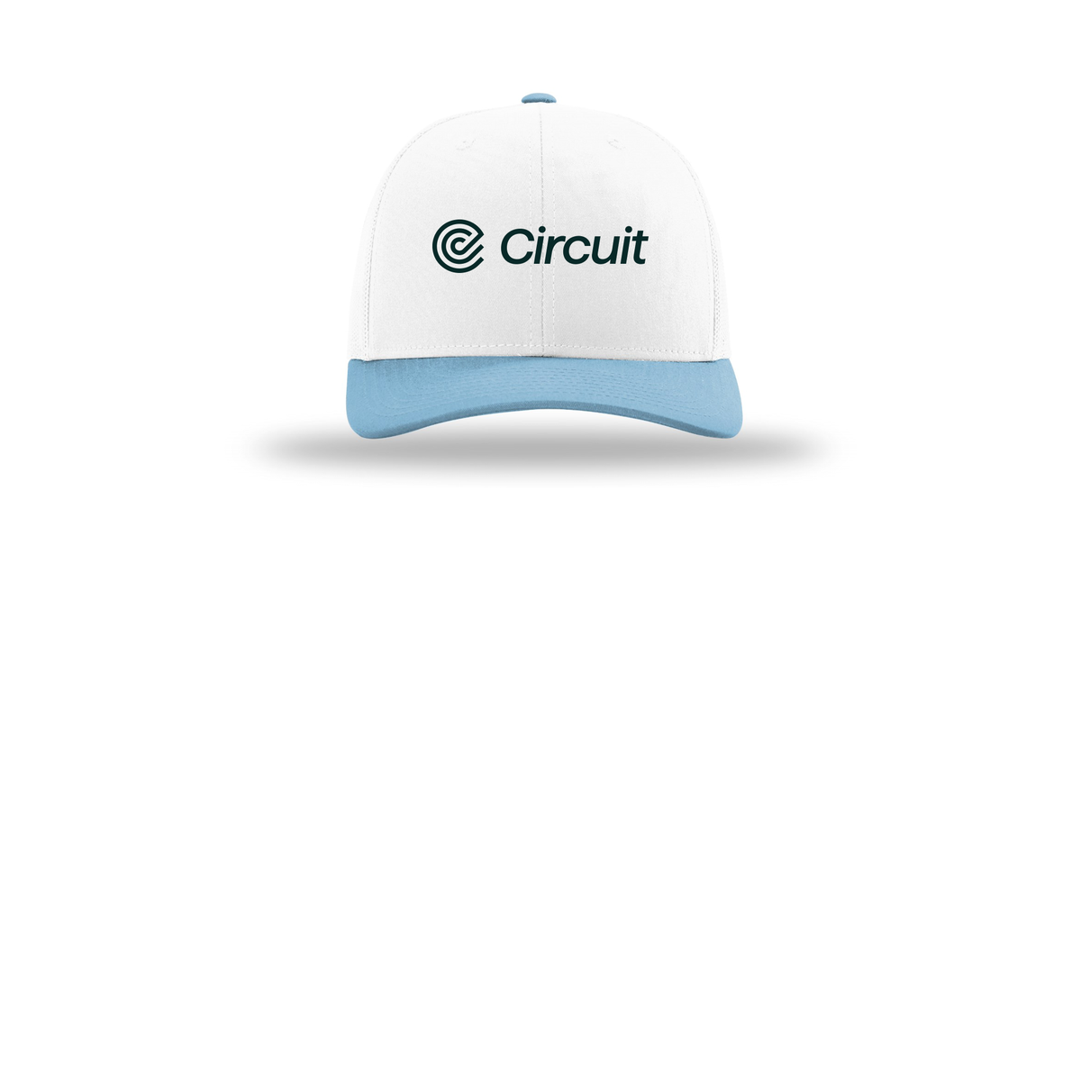 ridecircuit-richardson-trucker-cap-embroidery-capfront-R112-whitewhitecolumbiablue-flat-front