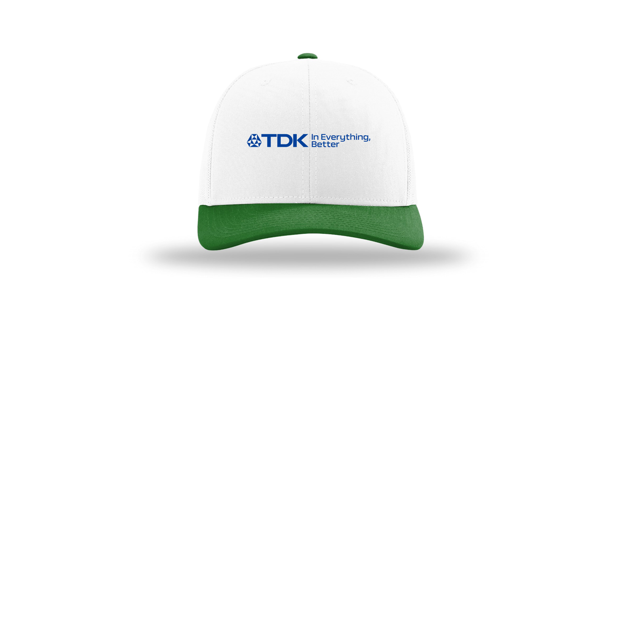 tdk-richardson-trucker-cap-embroidery-capfront-R112-whitewhitekelly-flat-front