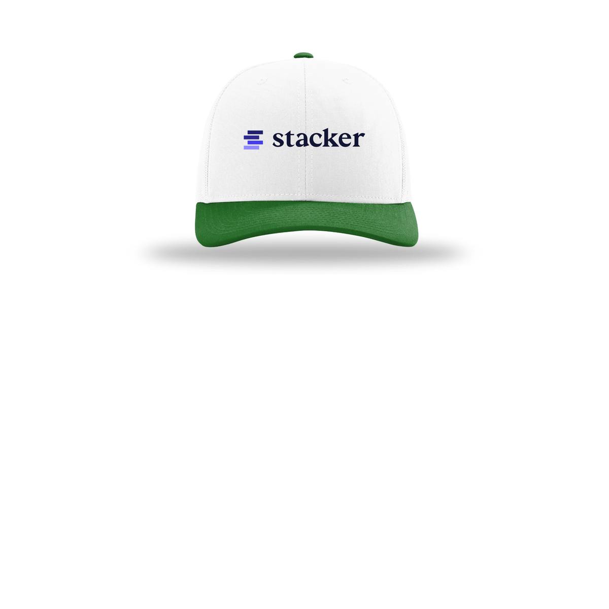 stacker-richardson-trucker-cap-embroidery-capfront-R112-whitewhitekelly-flat-front