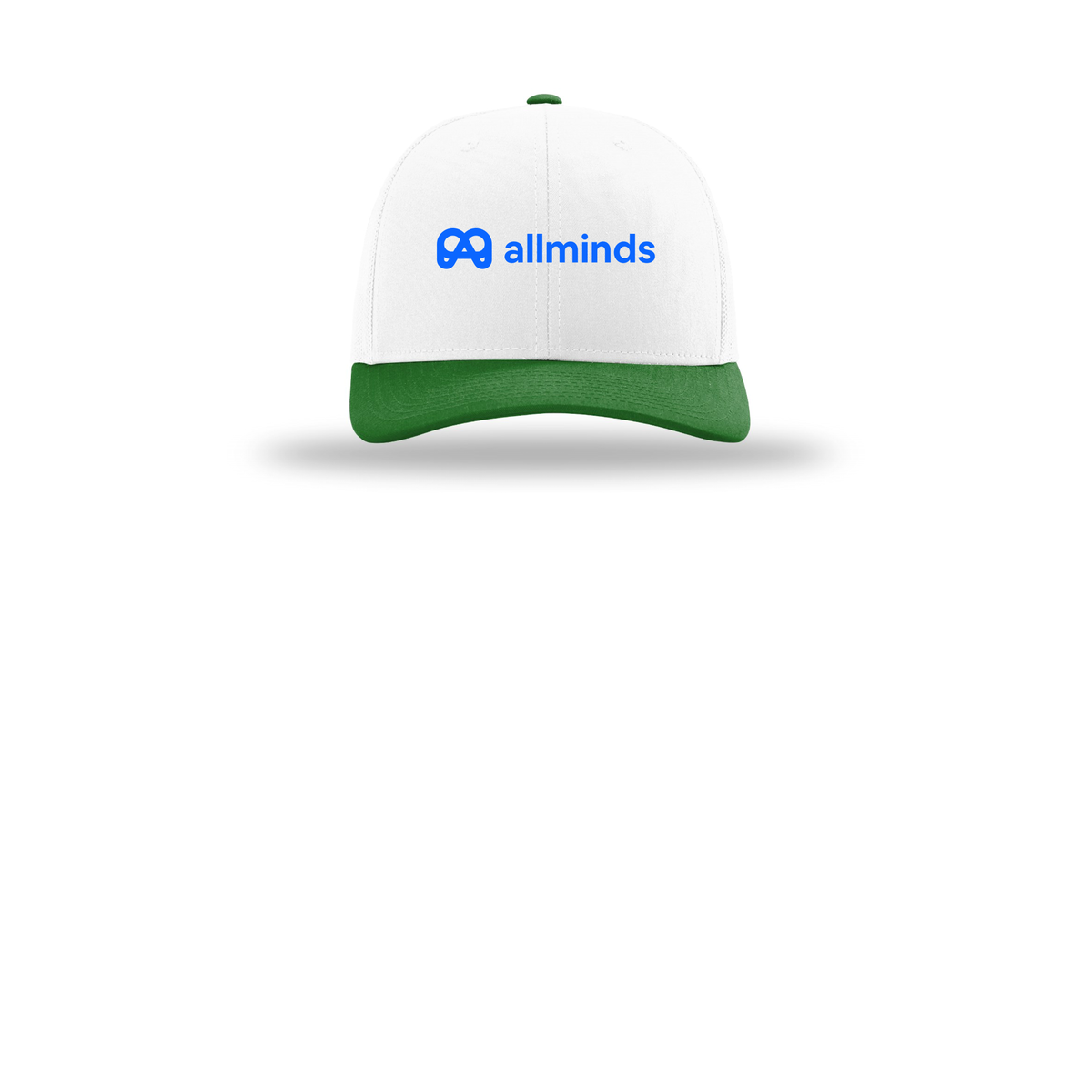 getallminds-richardson-trucker-cap-embroidery-capfront-R112-whitewhitekelly-flat-front