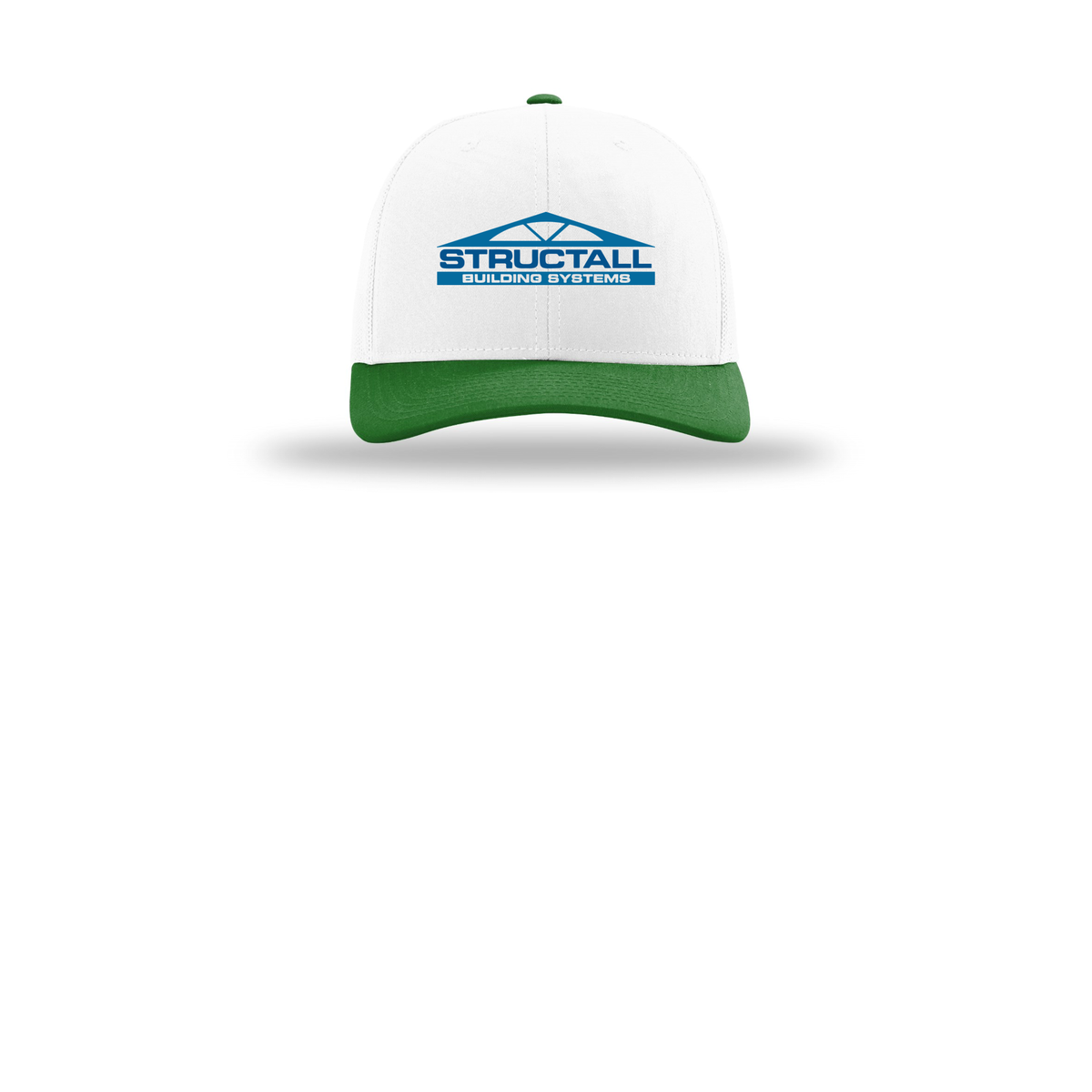 structall-richardson-trucker-cap-embroidery-capfront-R112-whitewhitekelly-flat-front