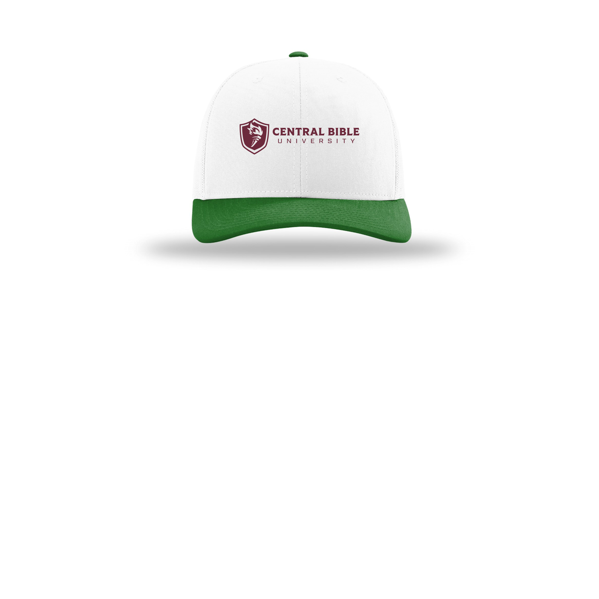 centralbible-richardson-trucker-cap-embroidery-capfront-R112-whitewhitekelly-flat-front