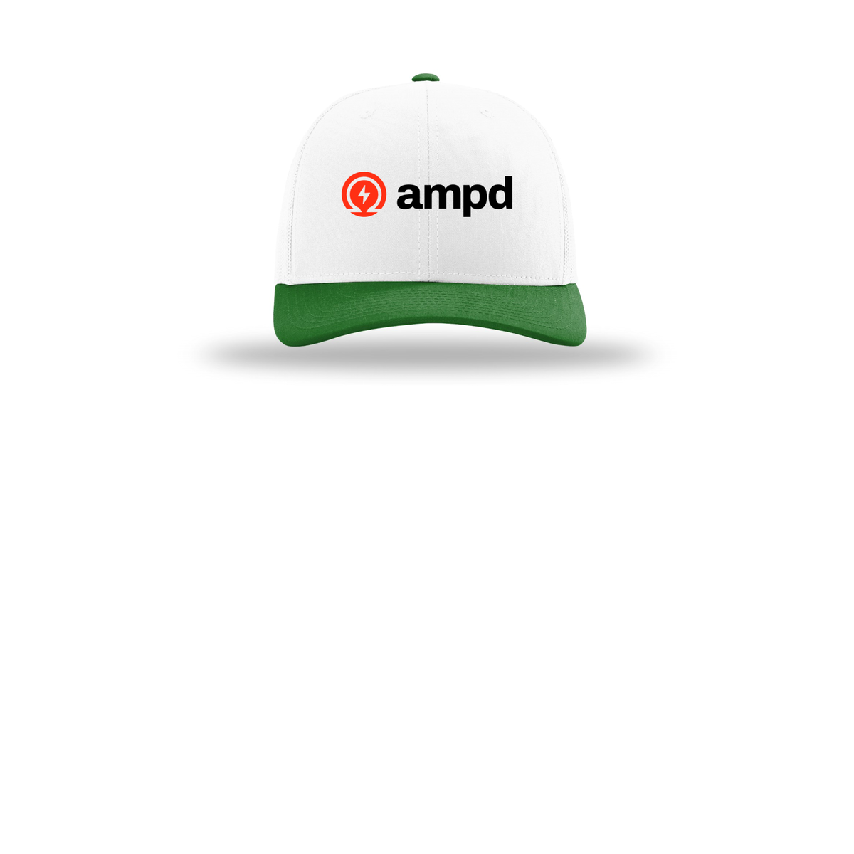 ampd-richardson-trucker-cap-embroidery-capfront-R112-whitewhitekelly-flat-front