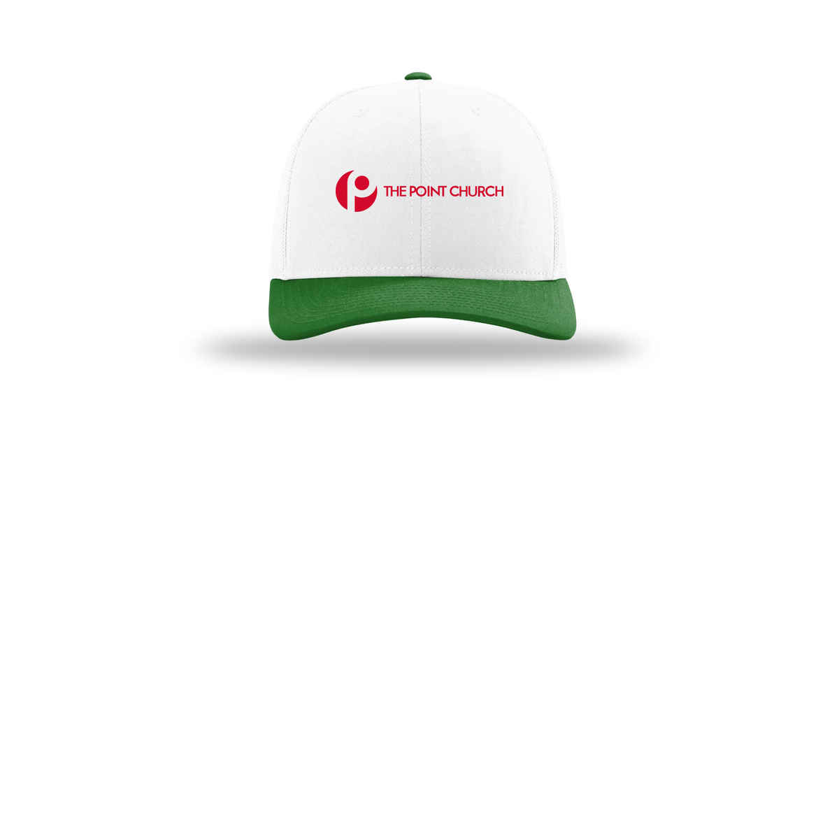 thepointva-richardson-trucker-cap-embroidery-capfront-R112-whitewhitekelly-flat-front