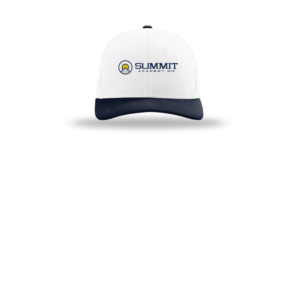 saoic-richardson-trucker-cap-embroidery-capfront-R112-whitewhitenavy-flat-front