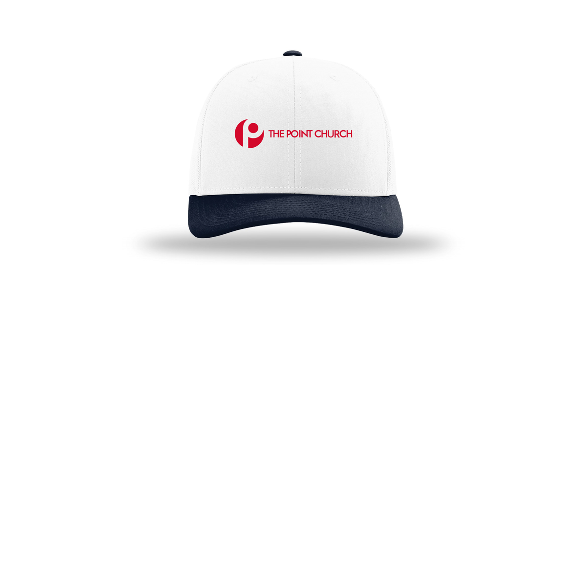 thepointva-richardson-trucker-cap-embroidery-capfront-R112-whitewhitenavy-flat-front