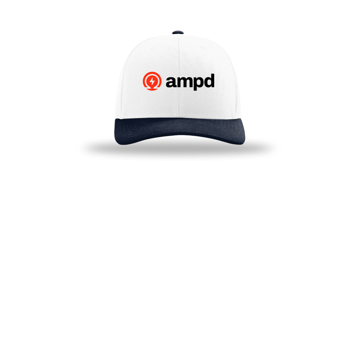 ampd-richardson-trucker-cap-embroidery-capfront-R112-whitewhitenavy-flat-front