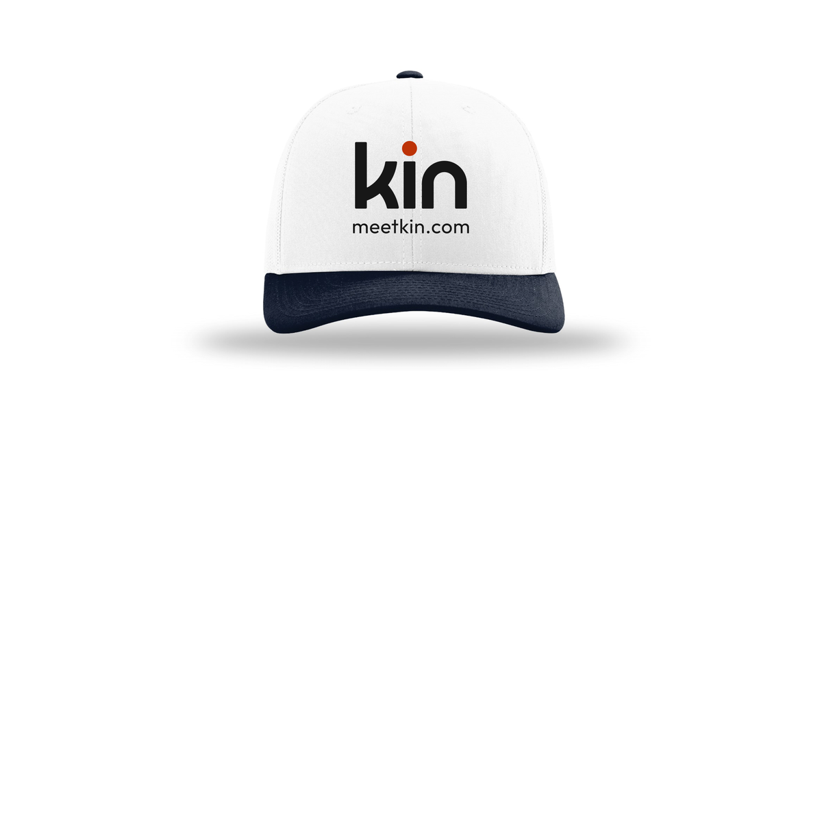 kin-richardson-trucker-cap-embroidery-capfront-R112-whitewhitenavy-flat-front