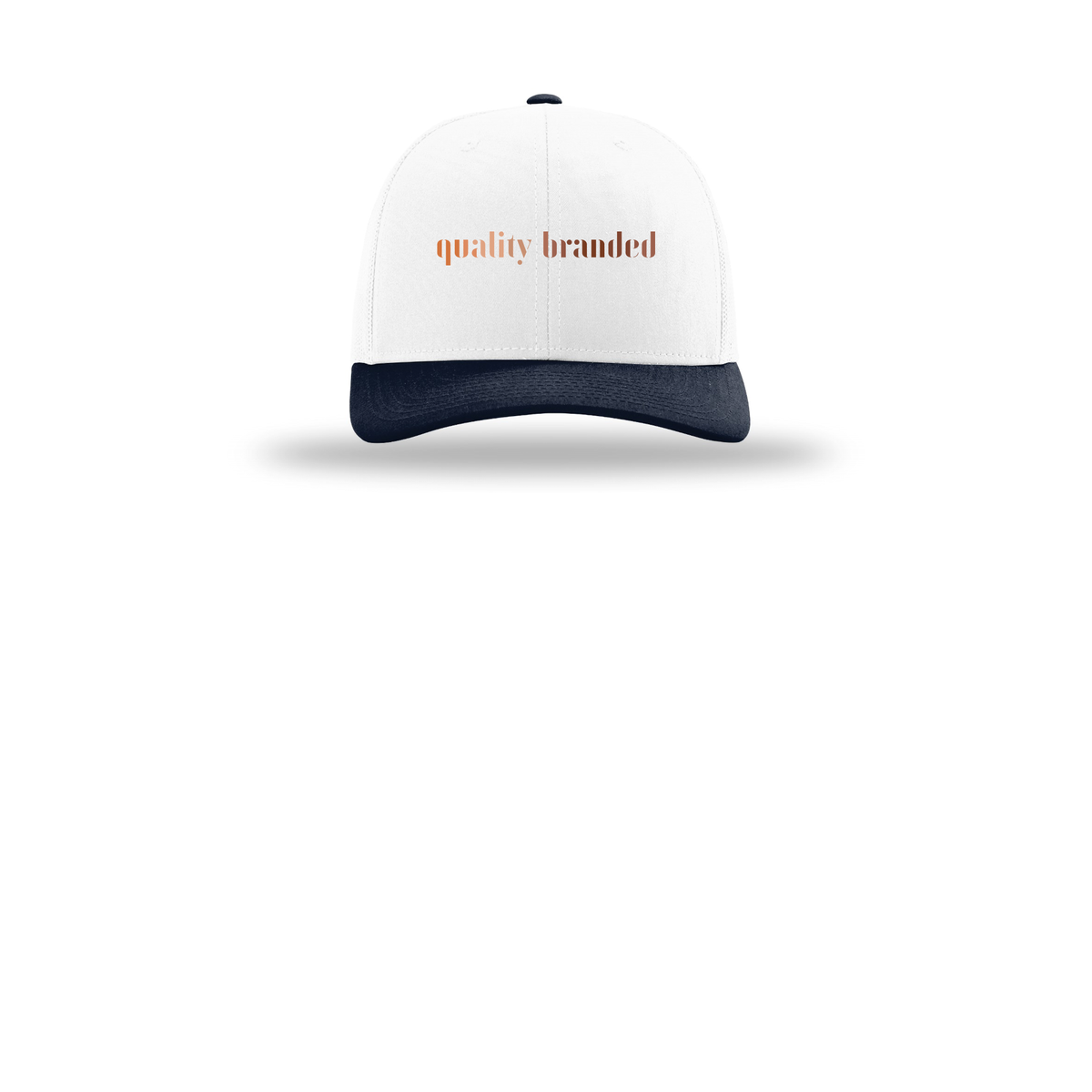 qualitybranded-richardson-trucker-cap-embroidery-capfront-R112-whitewhitenavy-flat-front