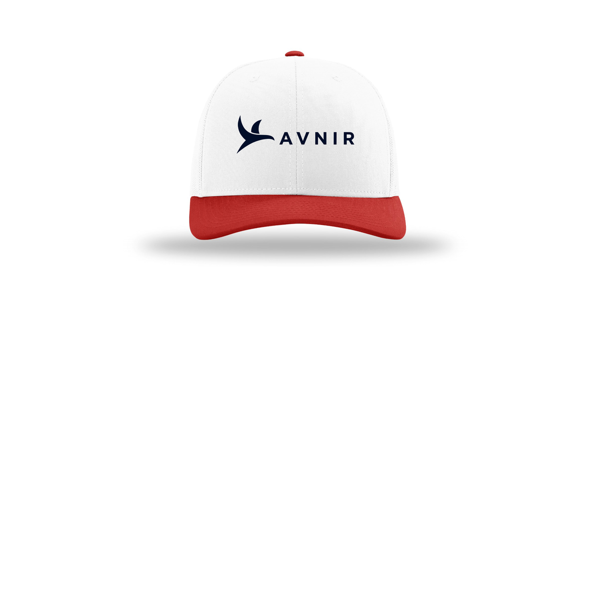 avnir-richardson-trucker-cap-embroidery-capfront-R112-whitewhitered-flat-front