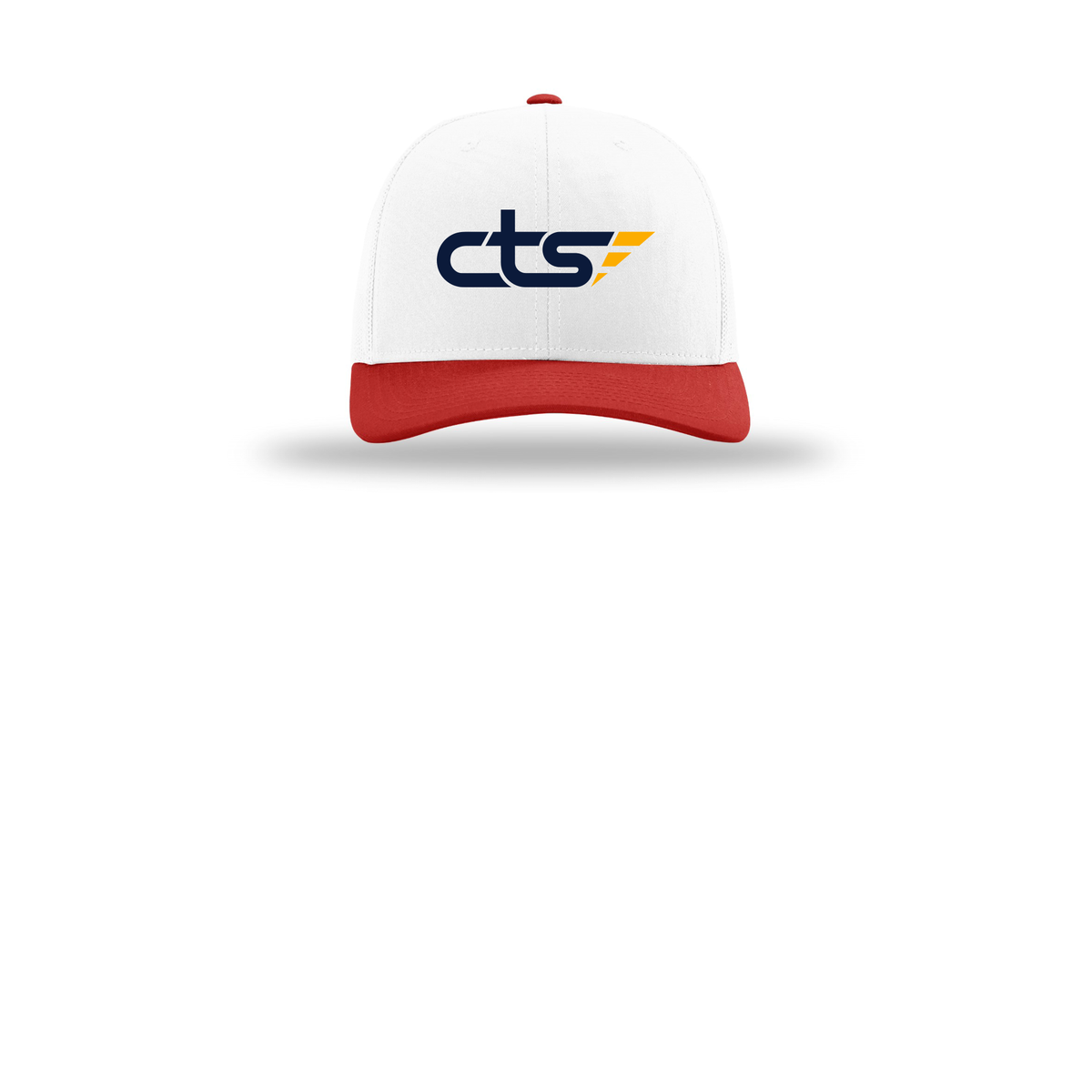 cts1-richardson-trucker-cap-embroidery-capfront-R112-whitewhitered-flat-front