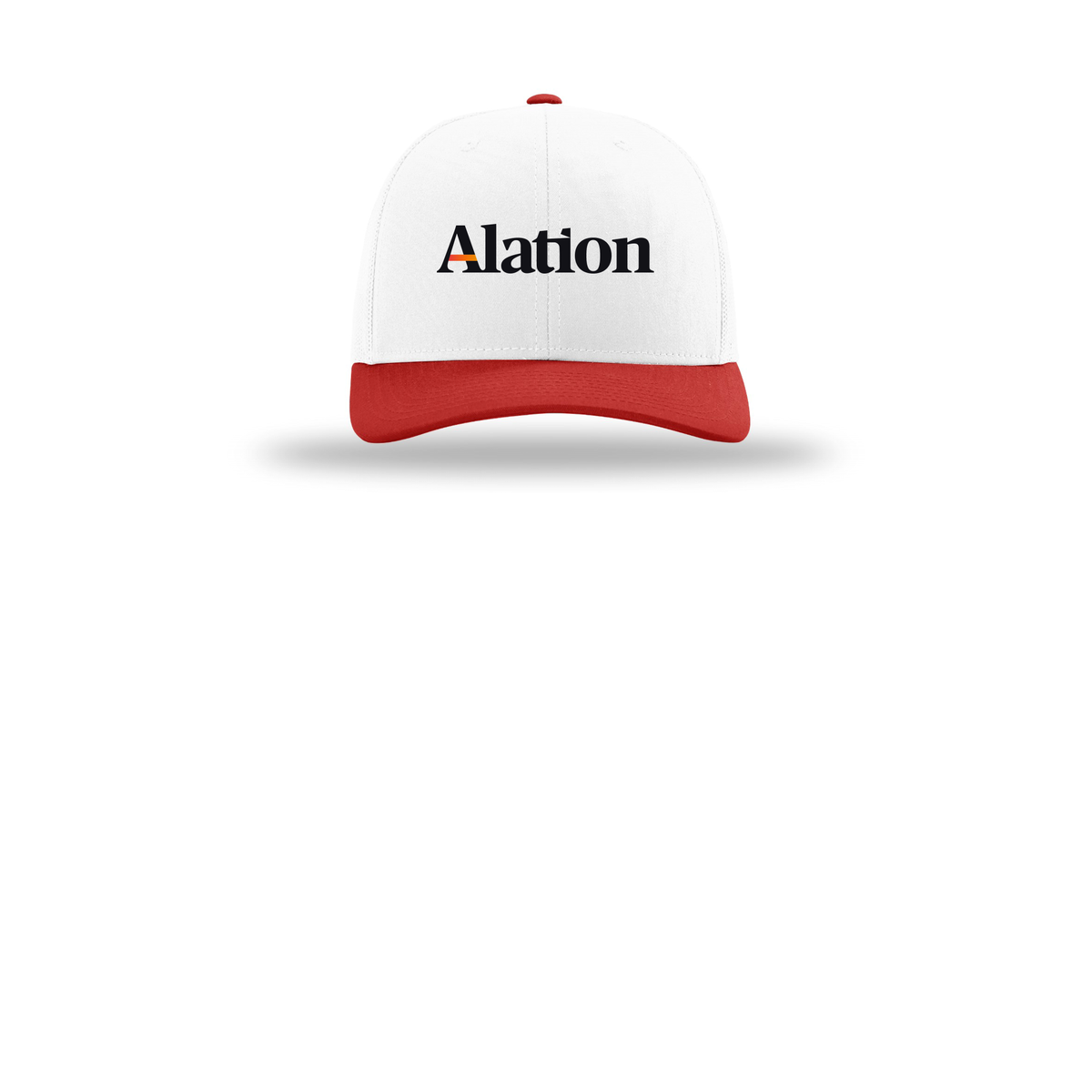 alation-richardson-trucker-cap-embroidery-capfront-R112-whitewhitered-flat-front