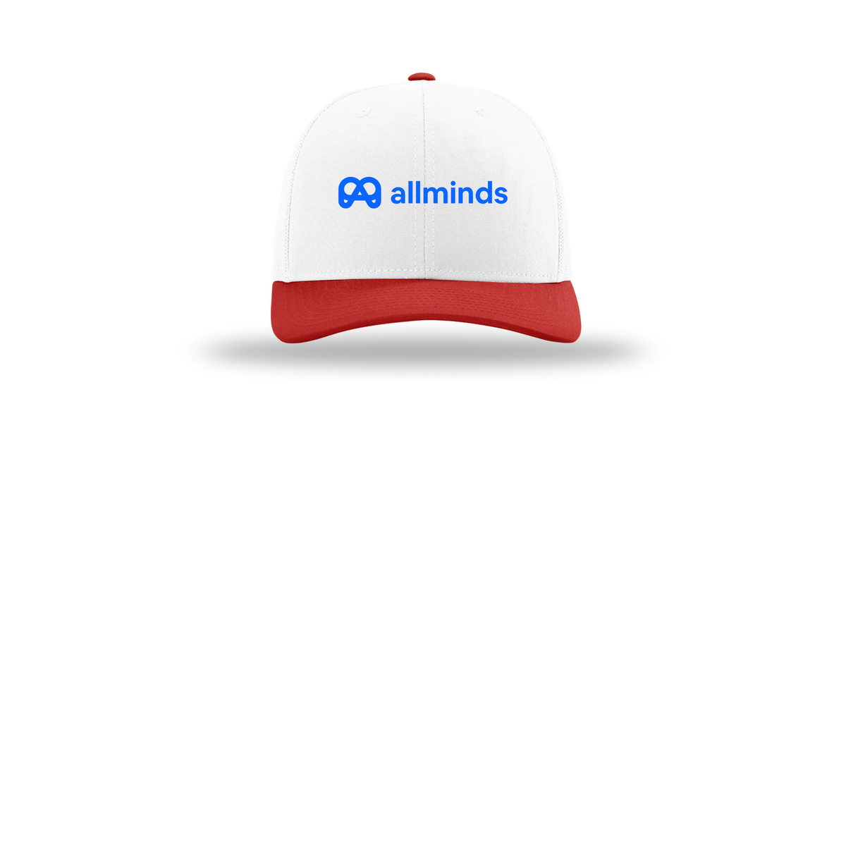 getallminds-richardson-trucker-cap-embroidery-capfront-R112-whitewhitered-flat-front