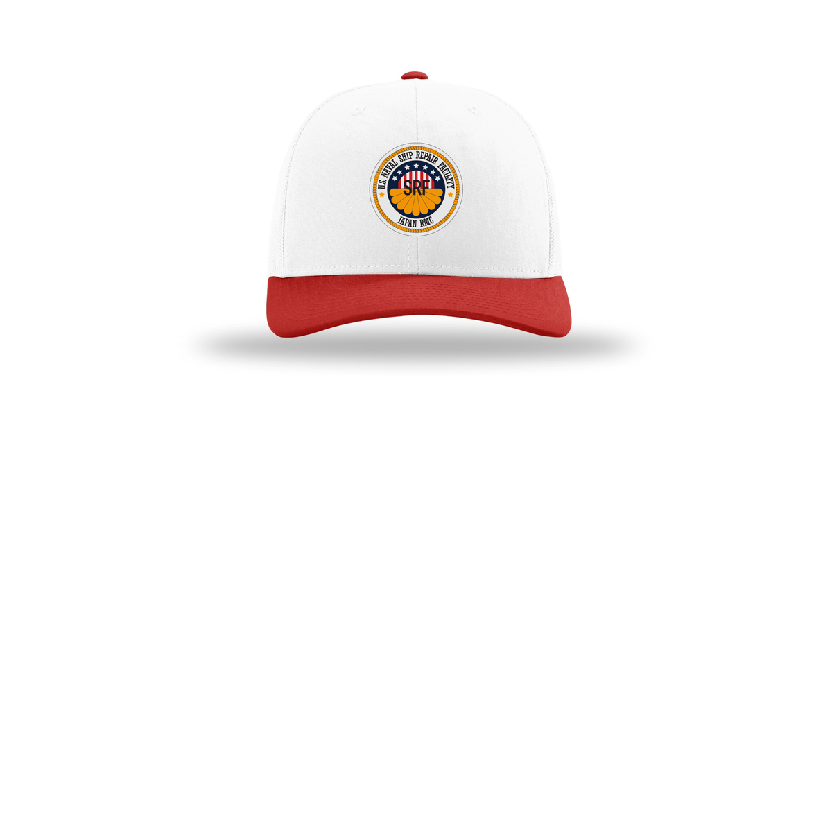srf-jrmc-richardson-trucker-cap-embroidery-capfront-R112-whitewhitered-flat-front
