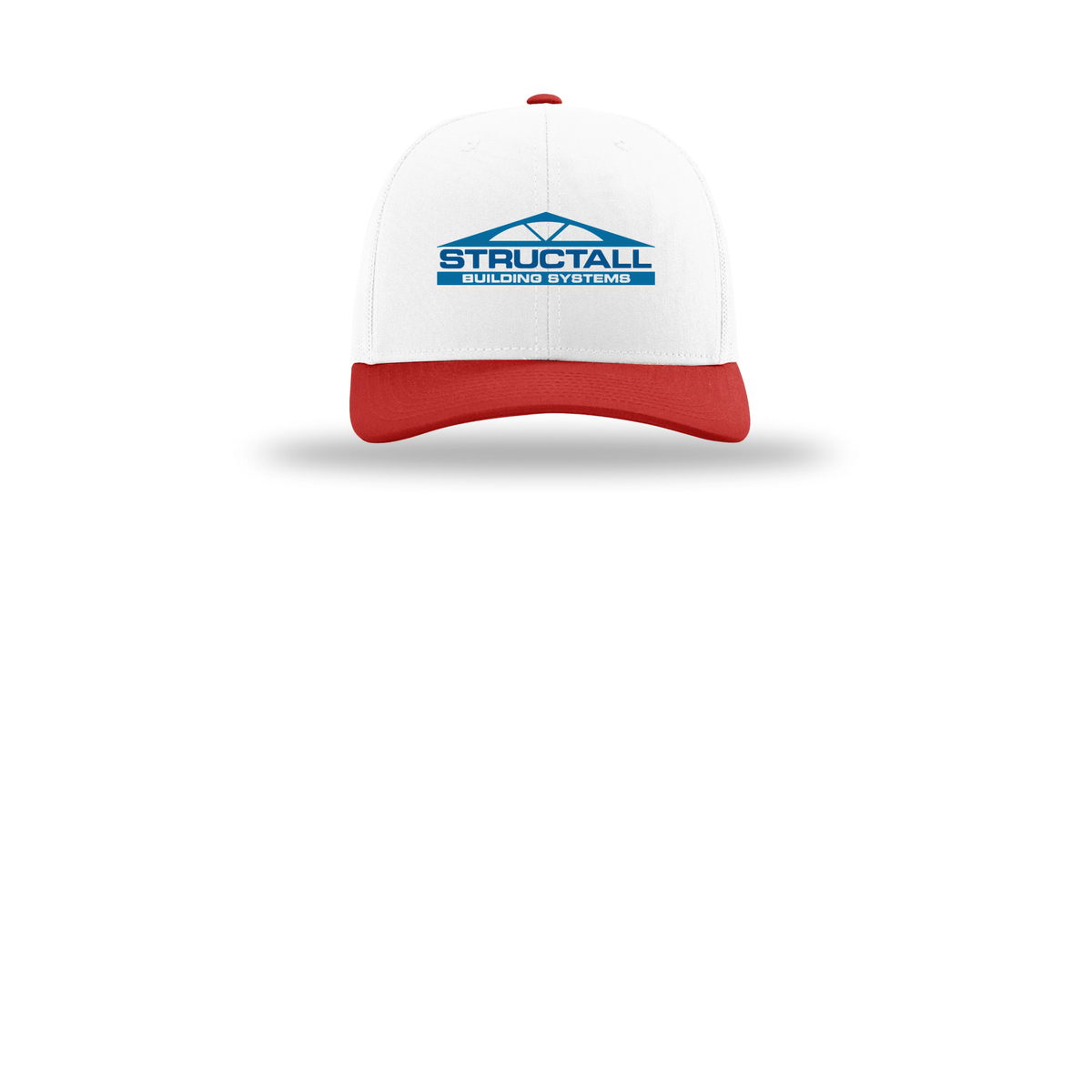 structall-richardson-trucker-cap-embroidery-capfront-R112-whitewhitered-flat-front