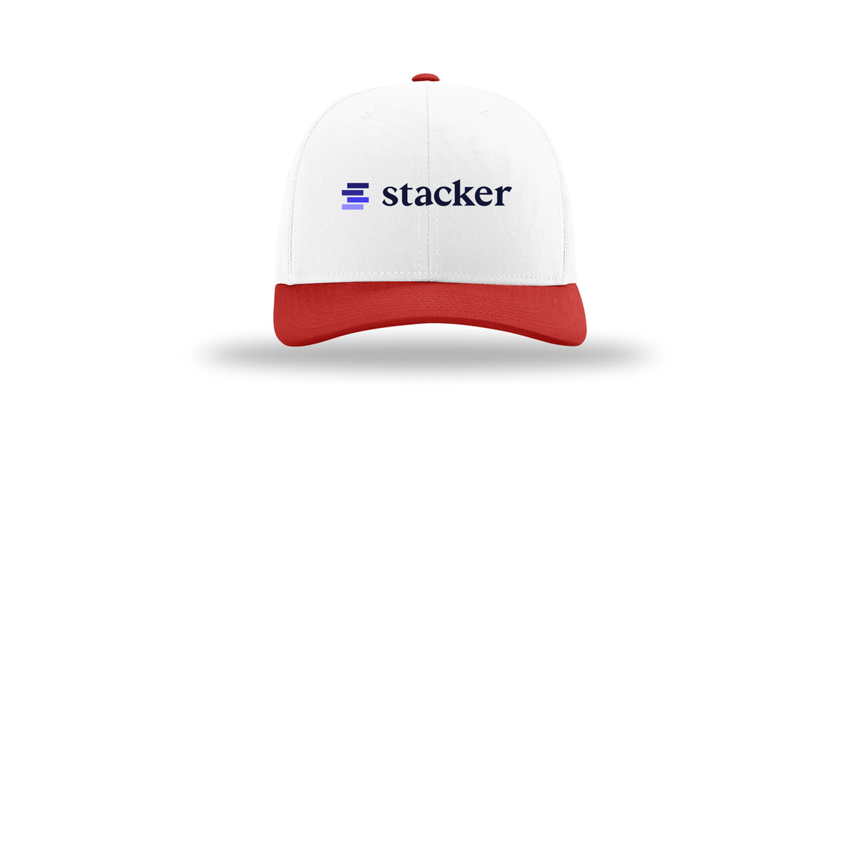 stacker-richardson-trucker-cap-embroidery-capfront-R112-whitewhitered-flat-front