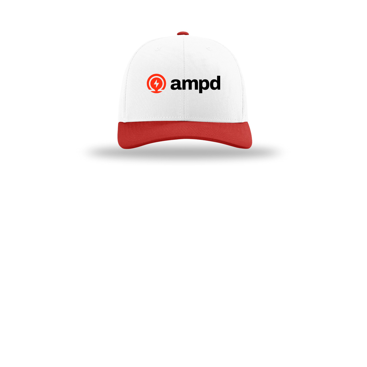 ampd-richardson-trucker-cap-embroidery-capfront-R112-whitewhitered-flat-front
