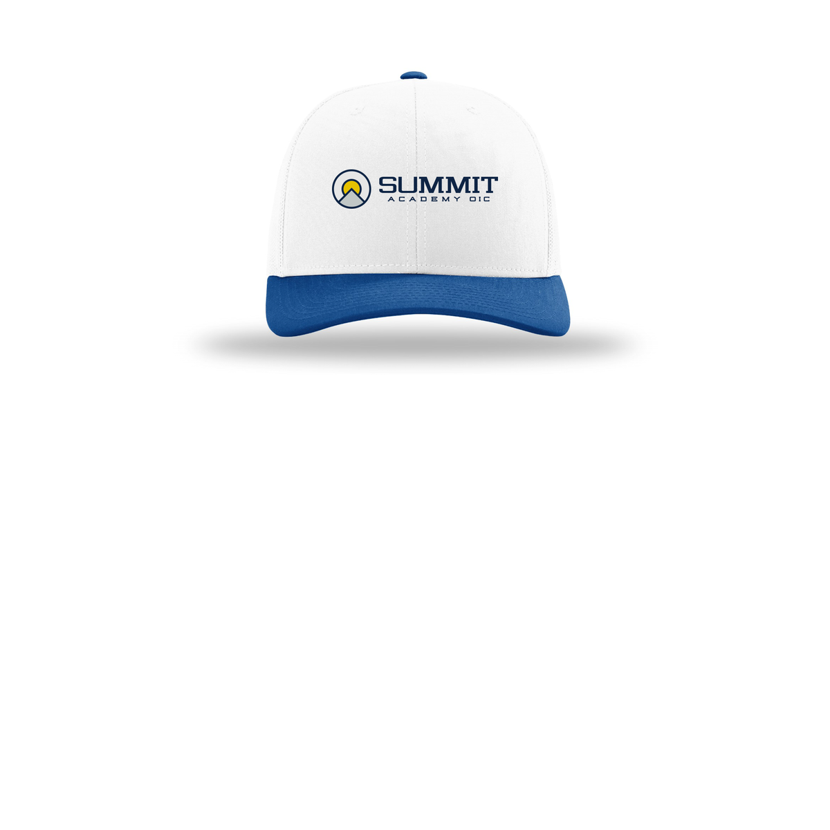 saoic-richardson-trucker-cap-embroidery-capfront-R112-whitewhiteroyal-flat-front
