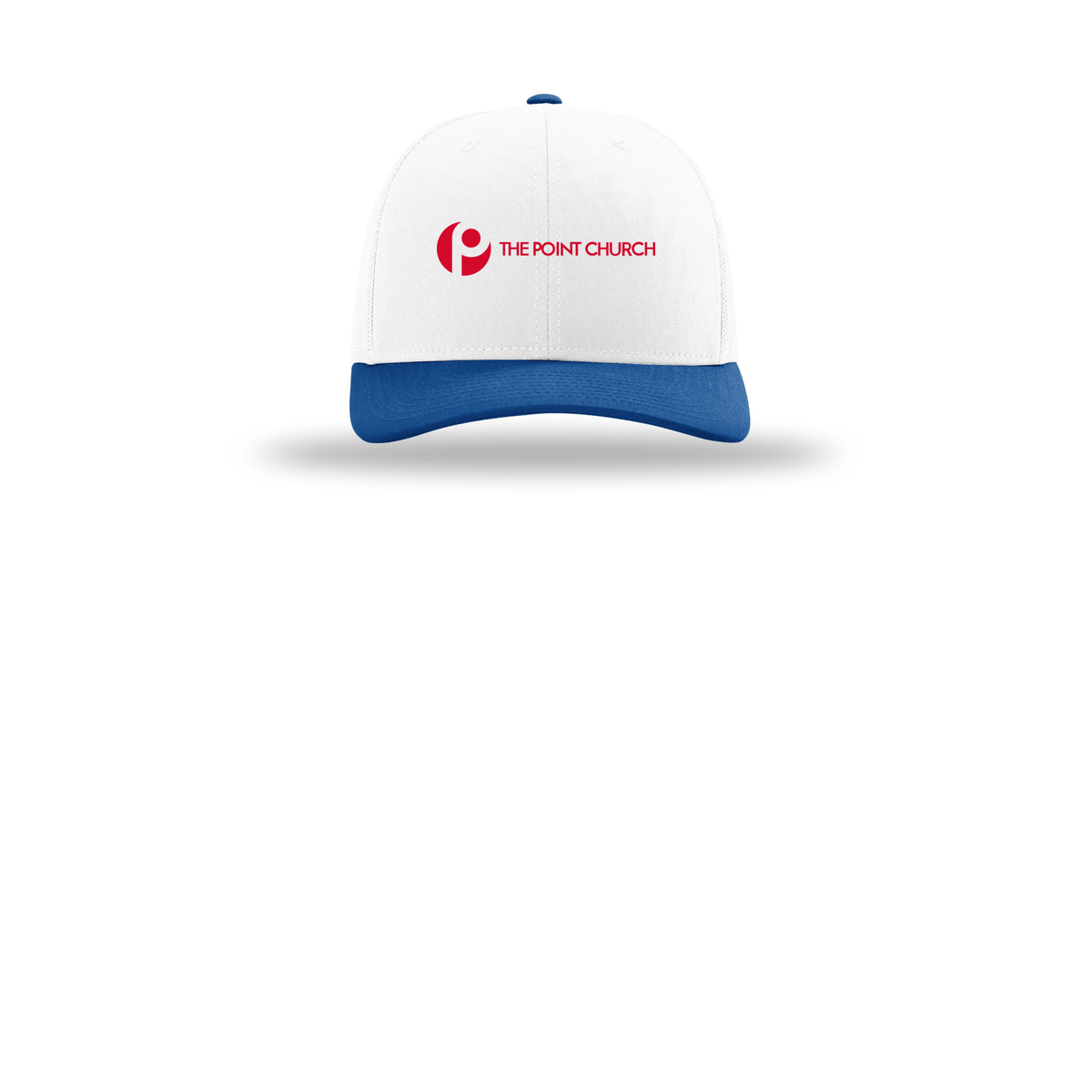thepointva-richardson-trucker-cap-embroidery-capfront-R112-whitewhiteroyal-flat-front