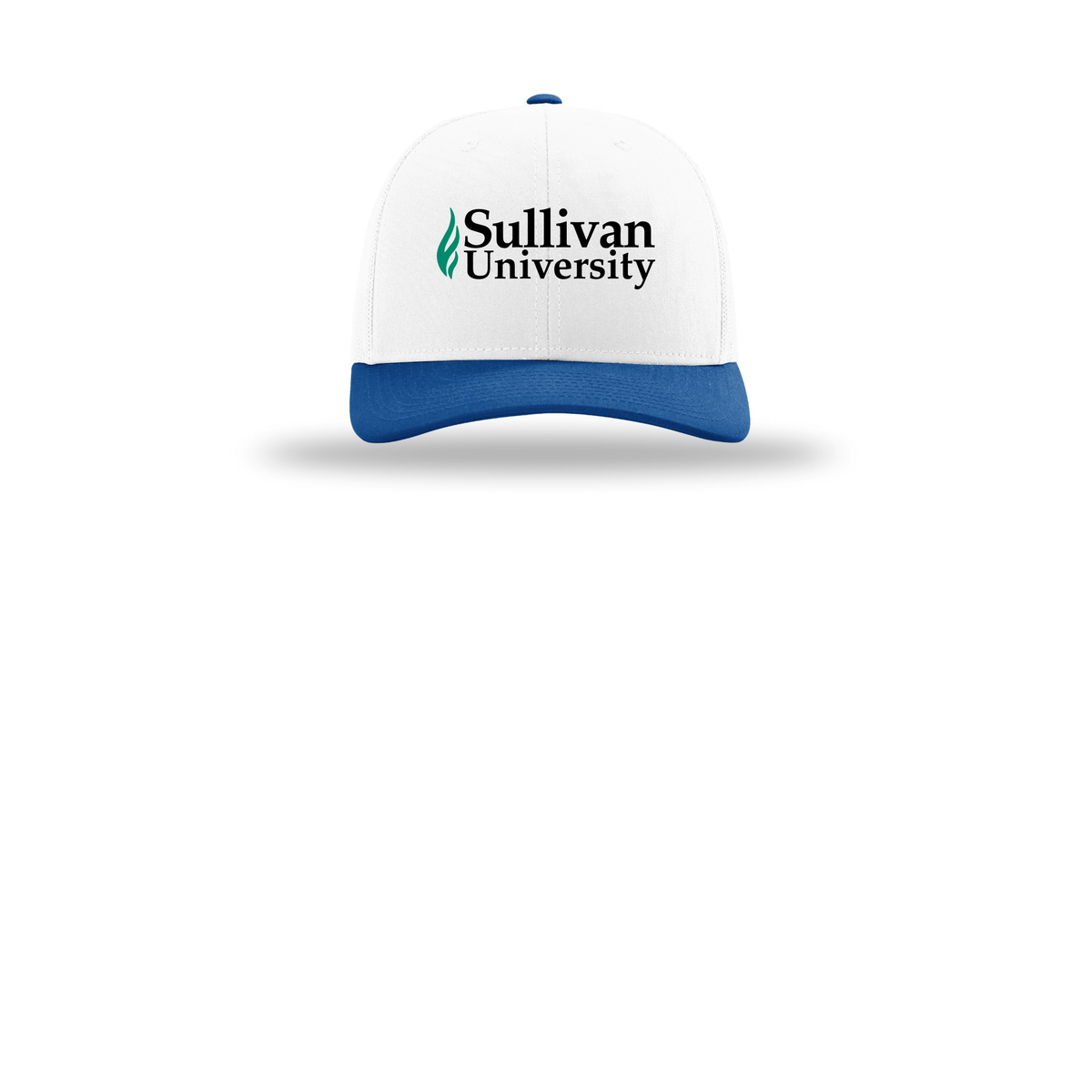 sullivan-richardson-trucker-cap-embroidery-capfront-R112-whitewhiteroyal-flat-front