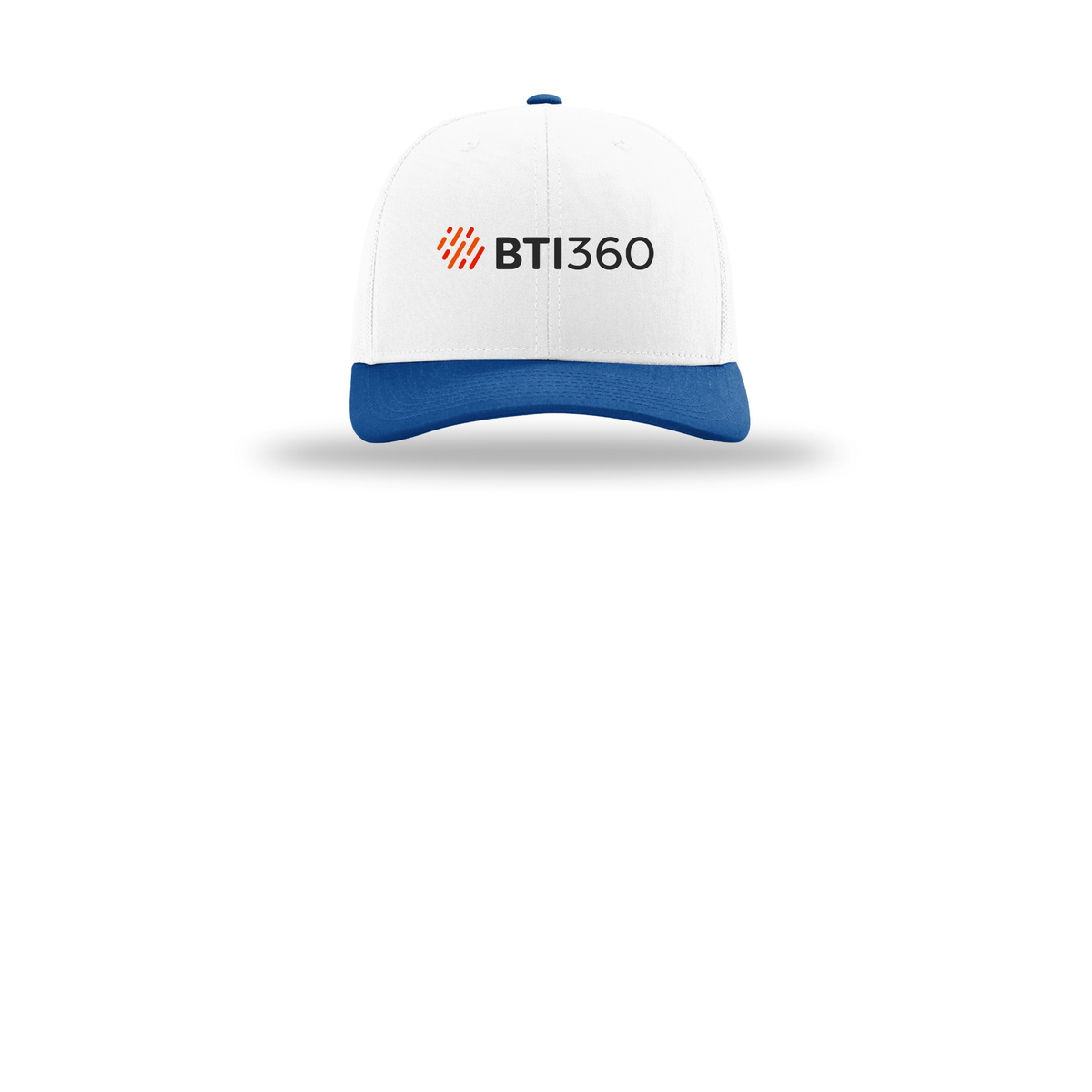 bti360-richardson-trucker-cap-embroidery-capfront-R112-whitewhiteroyal-flat-front