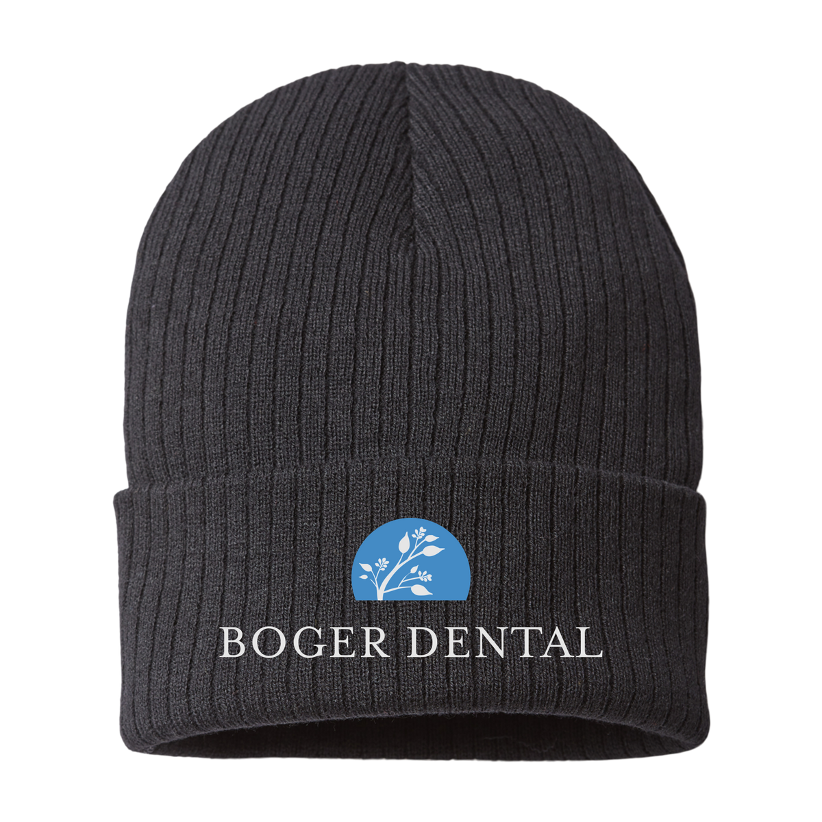 boger-dental-sustainable-cuffed-beanie-embroidery-capfront-RIO-black-flat-front