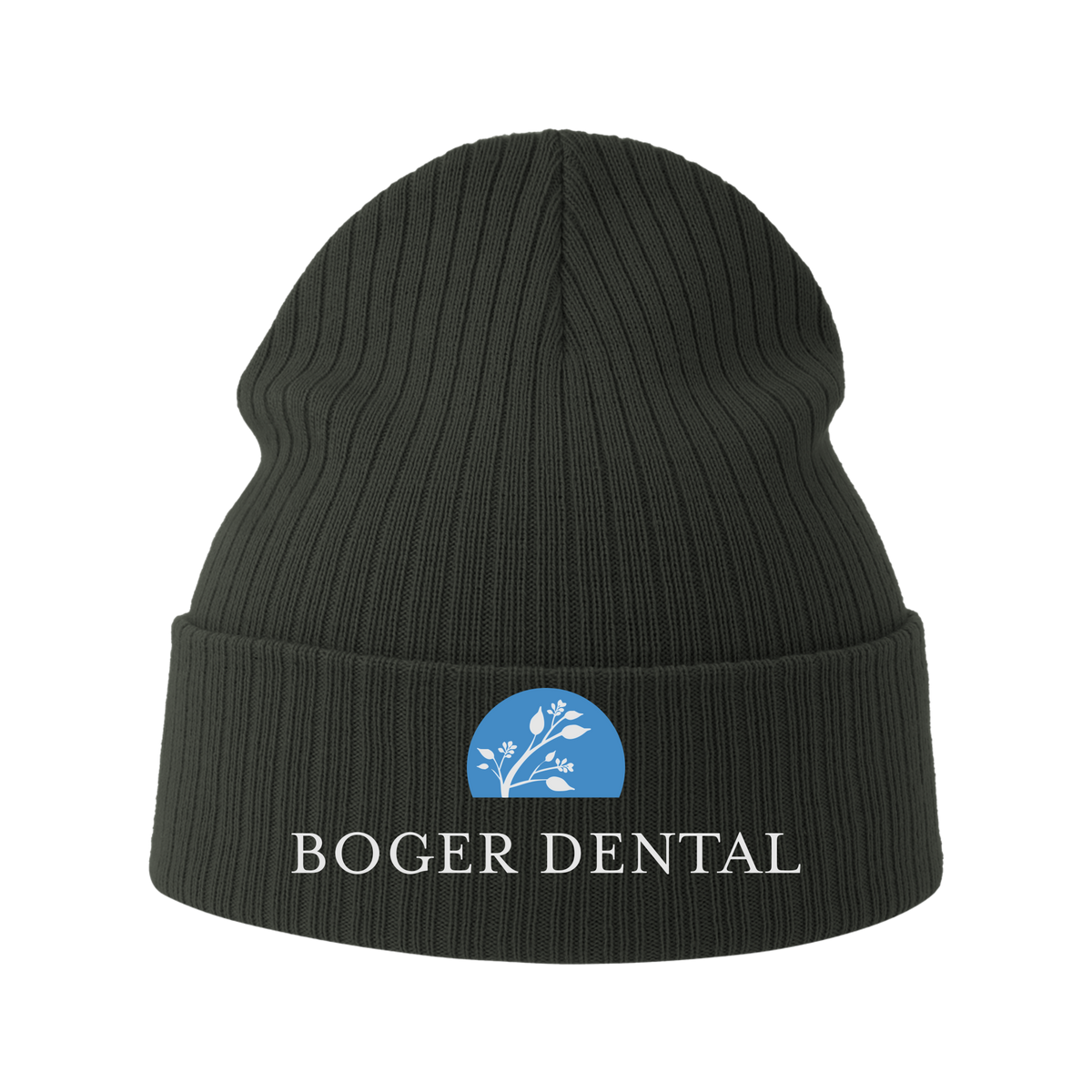 boger-dental-sustainable-cuffed-beanie-embroidery-capfront-RIO-darkgrey-flat-front
