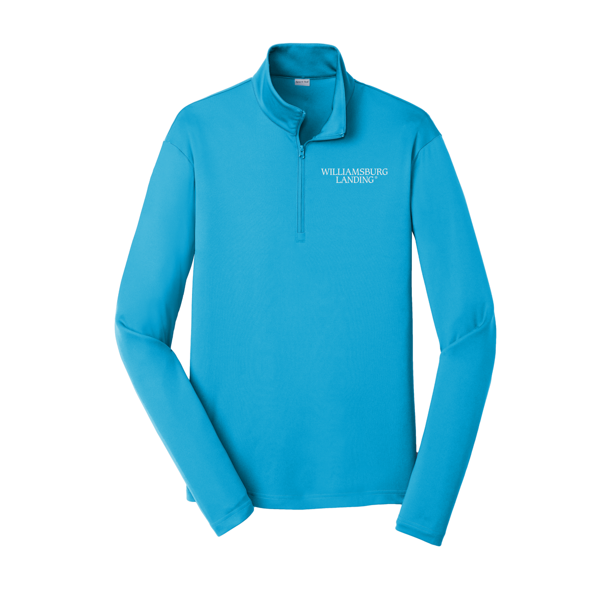 williamsburglanding-lightweight-quarter-zip-dtf-leftchest-ST357-atomicblue-flat-front