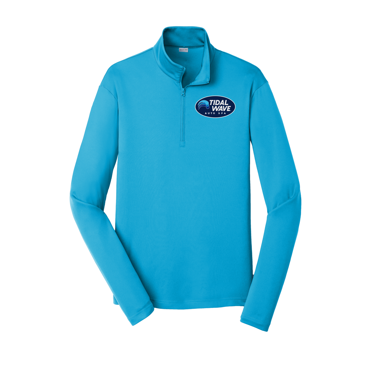 tidalwaveautospa-lightweight-quarter-zip-dtf-leftchest-ST357-atomicblue-flat-front