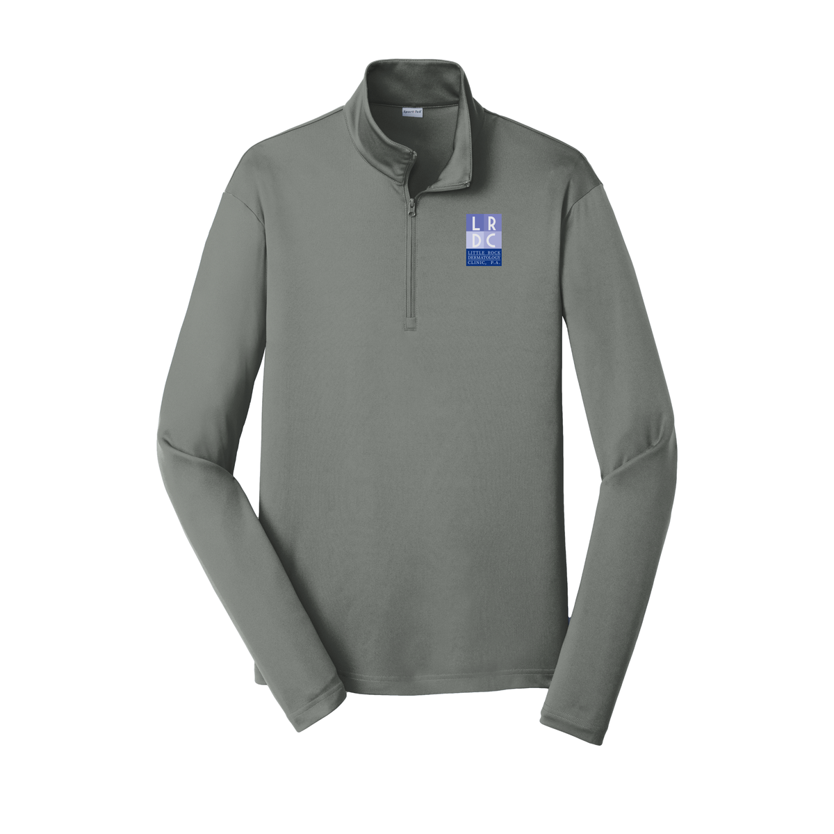 littlerockdermatology-lightweight-quarter-zip-dtf-leftchest-ST357-greyconcrete-flat-front