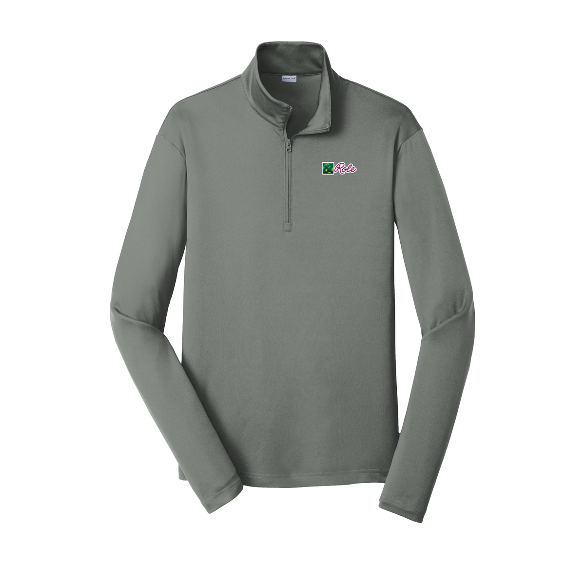 cinemarole-lightweight-quarter-zip-dtf-leftchest-ST357-greyconcrete-flat-front