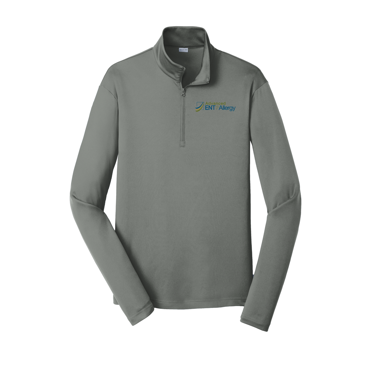 advancedentandallergy-lightweight-quarter-zip-dtf-leftchest-ST357-greyconcrete-flat-front