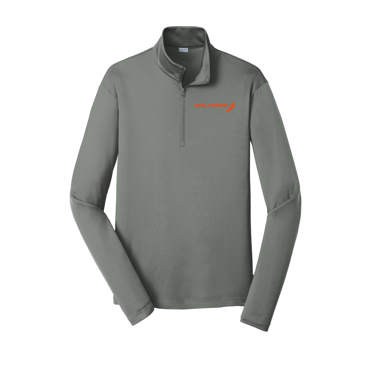chilipiper-lightweight-quarter-zip-dtf-leftchest-ST357-greyconcrete-flat-front