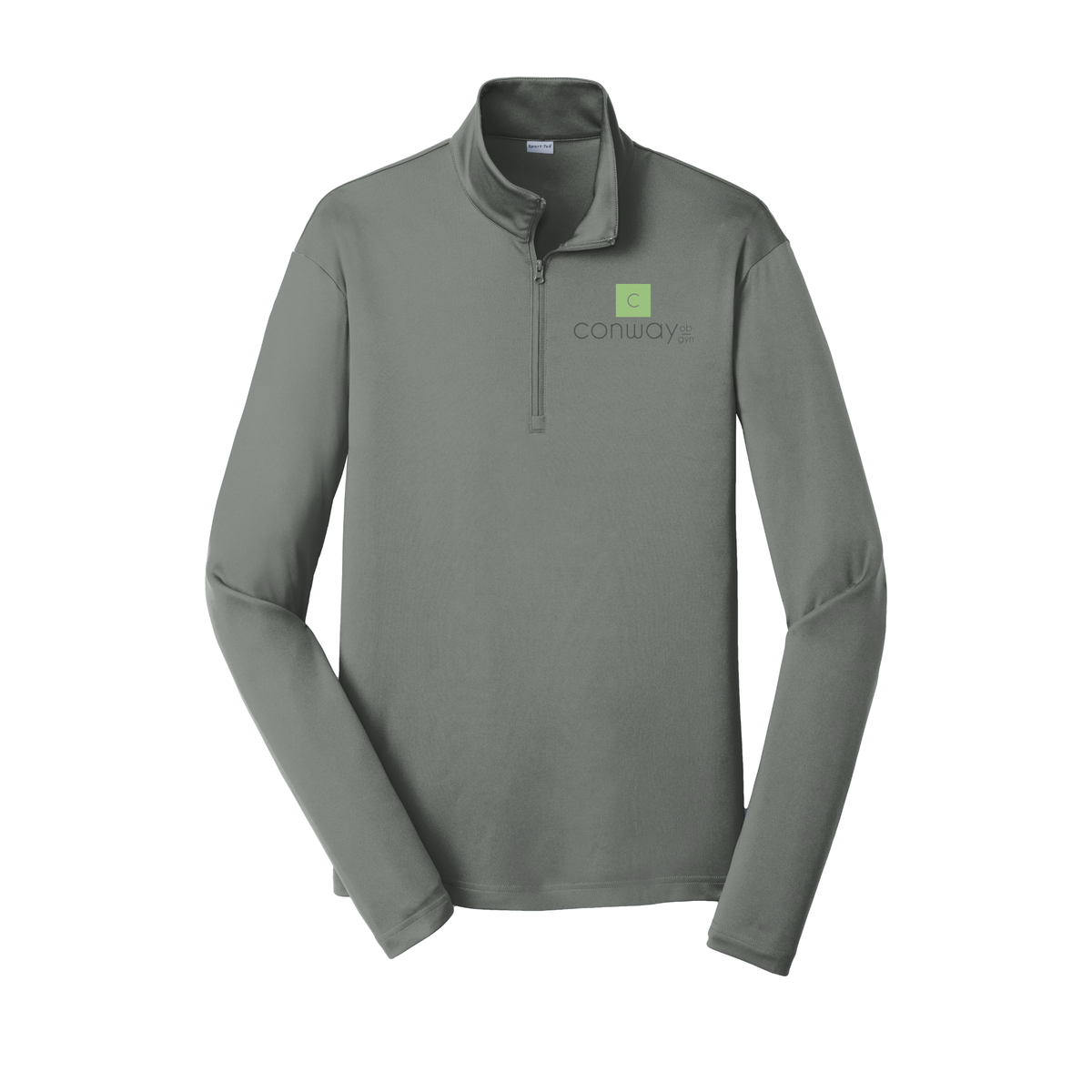 conwayobgyn-lightweight-quarter-zip-dtf-leftchest-ST357-greyconcrete-flat-front